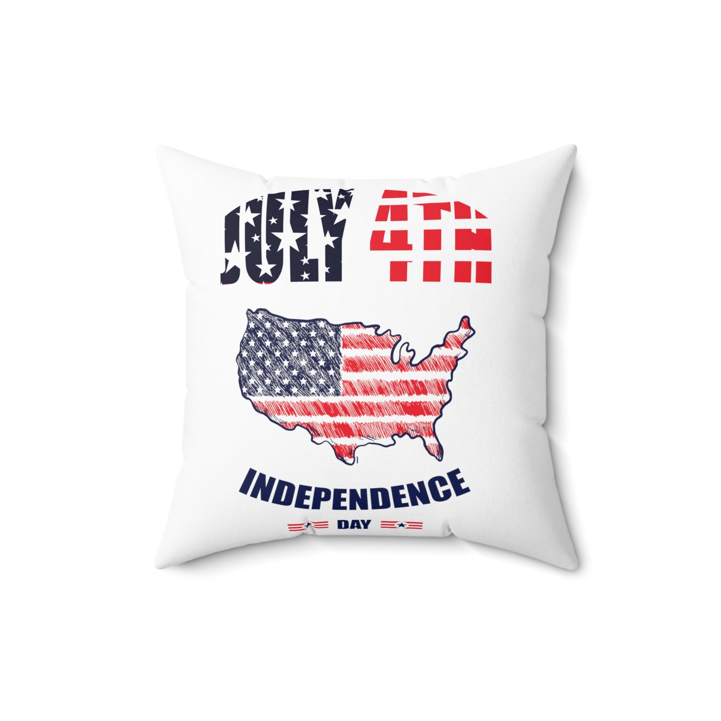 4th of July Independence Day Celebration Spun Polyester Square Pillow