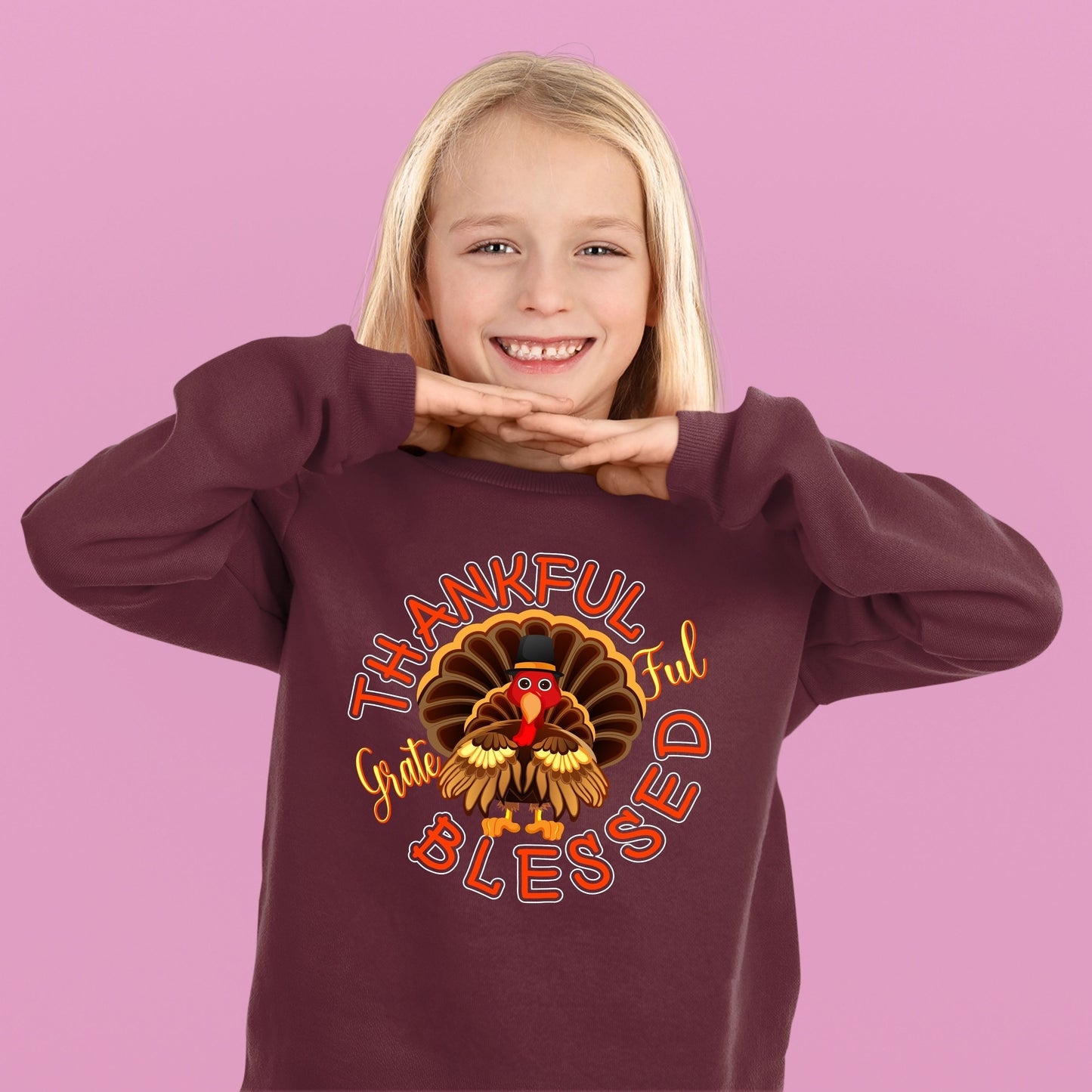 Thankful Grateful Blessed, Thanksgiving Sweatshirt, Thanksgiving Sweater for kids, Thanksgiving Gift Ideas, Cute Thanksgiving