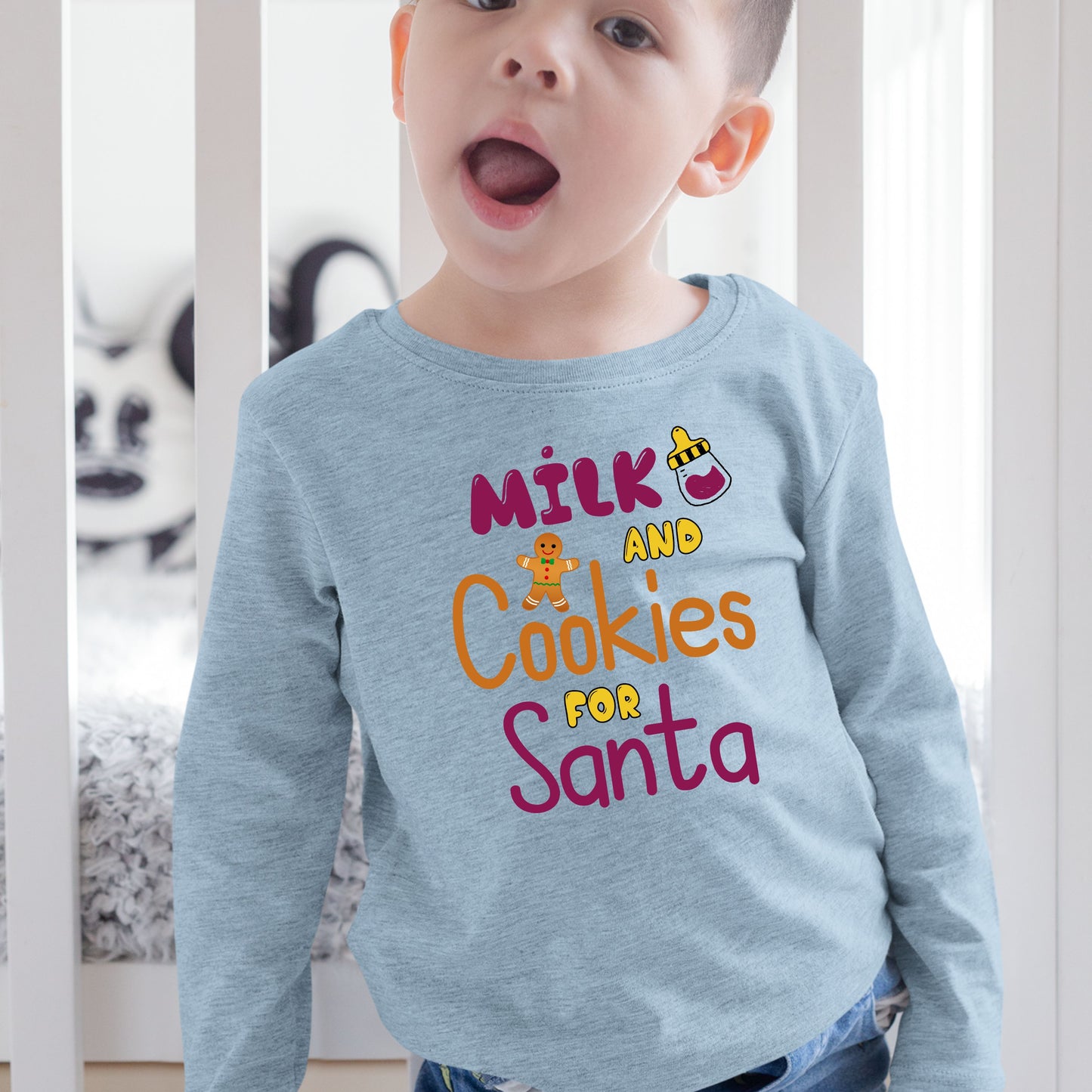Milk and Cookies for Santa, Toddler Long Sleeves, Christmas Shirts, Christmas Sweatshirts, Christmas, Christmas Clothing, Christmas Decor