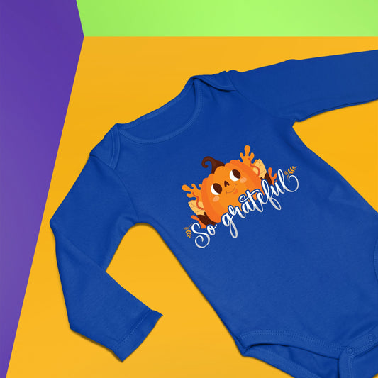 So Grateful, Thanksgiving Bodysuit, Thanksgiving Onesies for kids, Thanksgiving Gift Ideas, Cute Thanksgiving