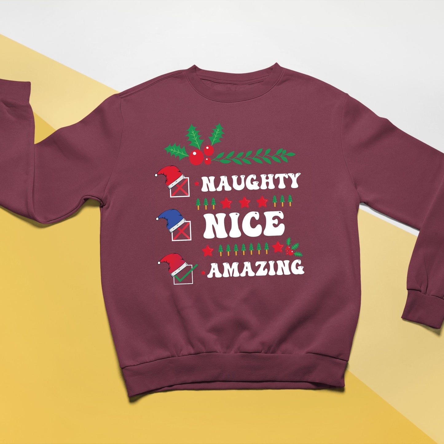 Naughty Nice Amazing, Youth Long Sleeve, Christmas Clothing, Christmas Sweatshirts, Christmas Shirts, Christmas Decor, Christmas