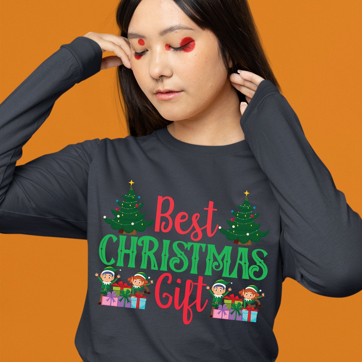 Best Christmas Gift, Christmas Crewneck For Youth, Christmas Long Sleeves, Christmas Present, Christmas Sweater, Christmas Sweatshirt