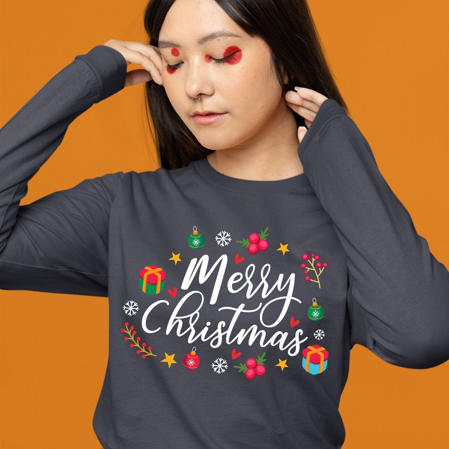 Merry Christmas, Christmas Crewneck For Youth, Christmas Sweatshirt, Christmas Long Sleeves, Christmas Present, Christmas Sweater