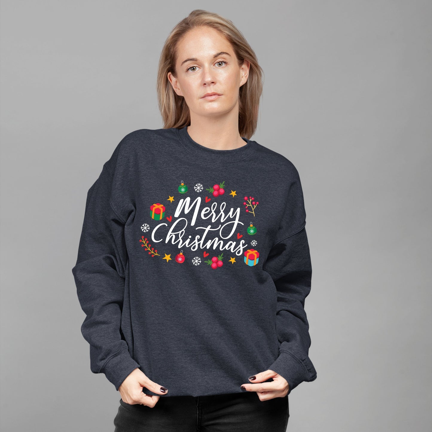 Merry Christmas, Christmas Crewneck For Youth, Christmas Sweatshirt, Christmas Long Sleeves, Christmas Present, Christmas Sweater