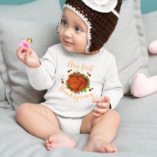 My First Thanks Giving, Thanksgiving Bodysuit, Thanksgiving Onesies for kids, Thanksgiving Gift Ideas, Cute Thanksgiving