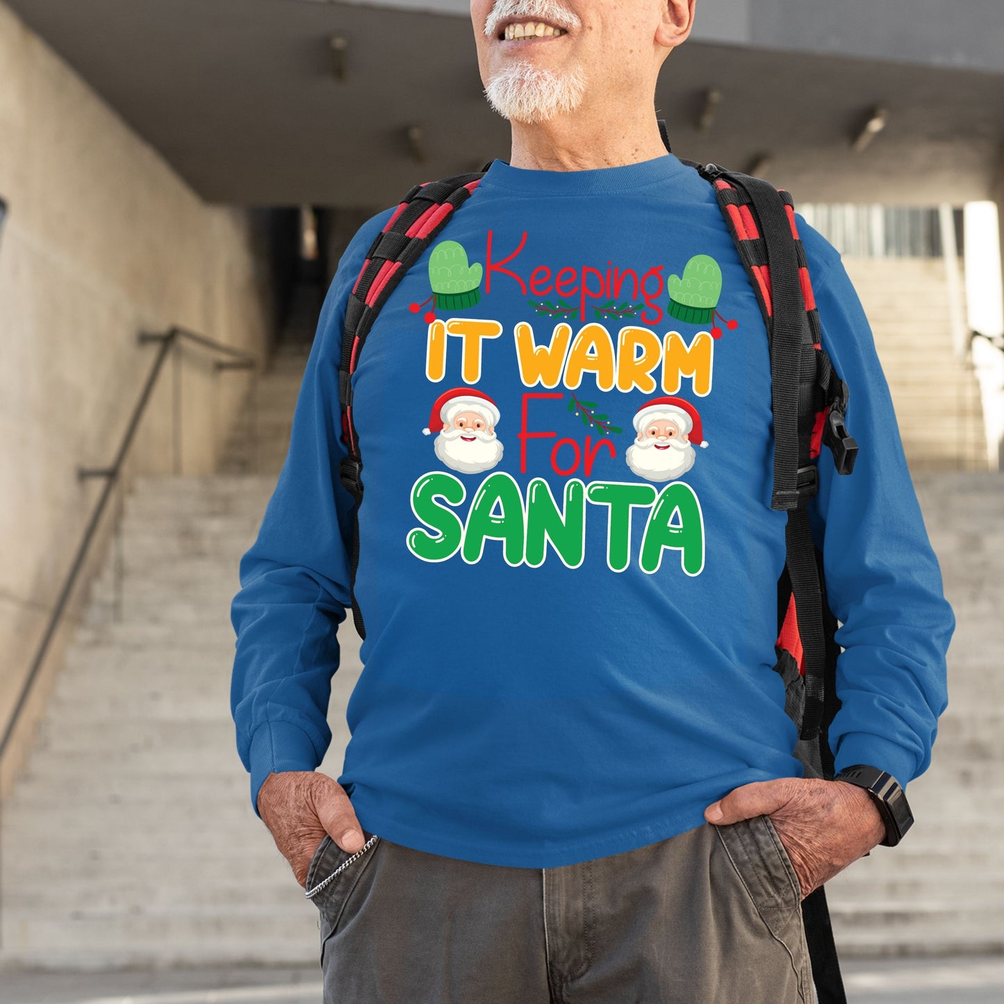 Keeping It Warm for Santa, Christmas Crewneck For Men, Christmas Long Sleeves, Christmas Sweatshirt, Christmas Sweater, Christmas Present