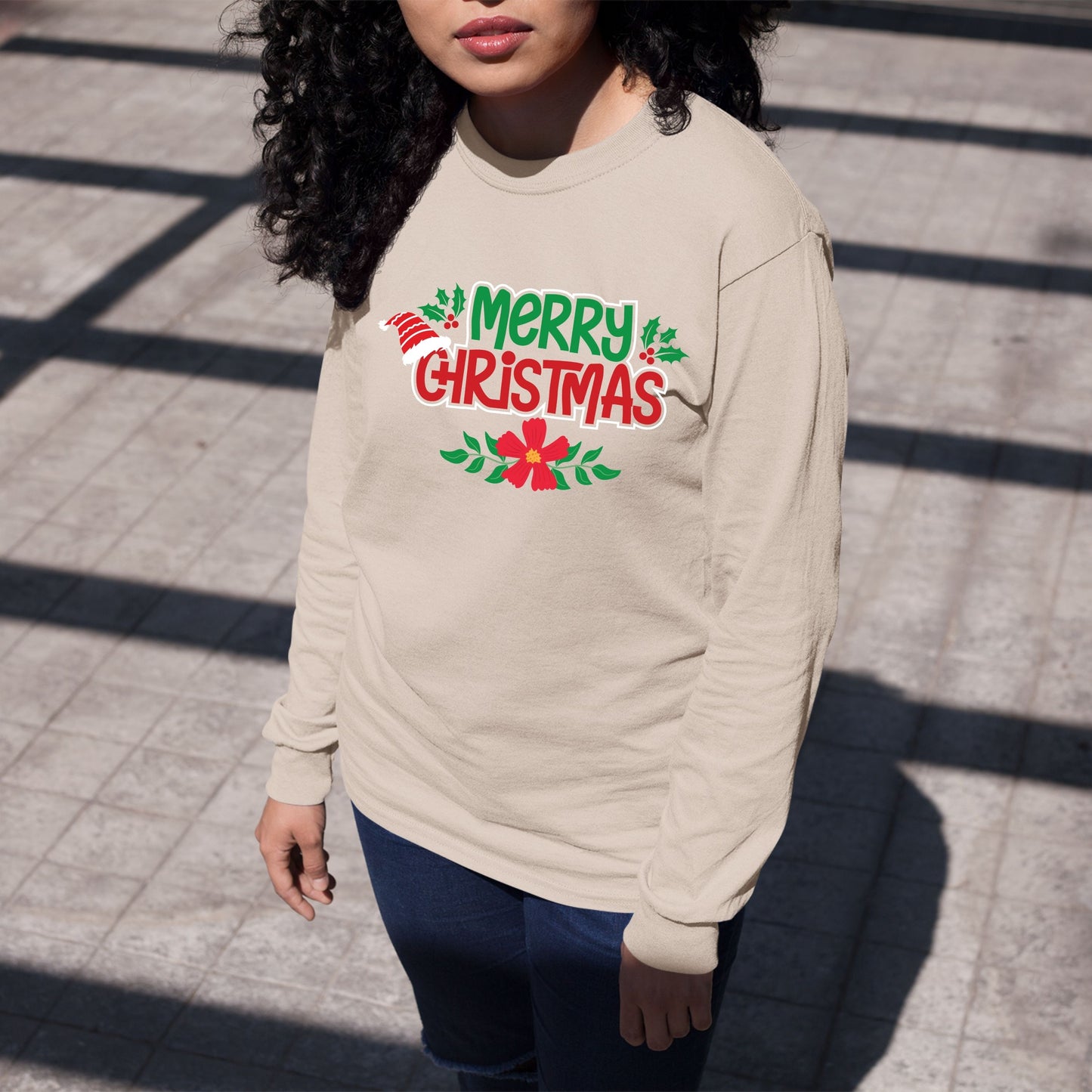 Merry Christmas, Christmas Long Sleeves, Christmas Crewneck For Youth, Christmas Sweatshirt, Christmas Sweater, Christmas Present