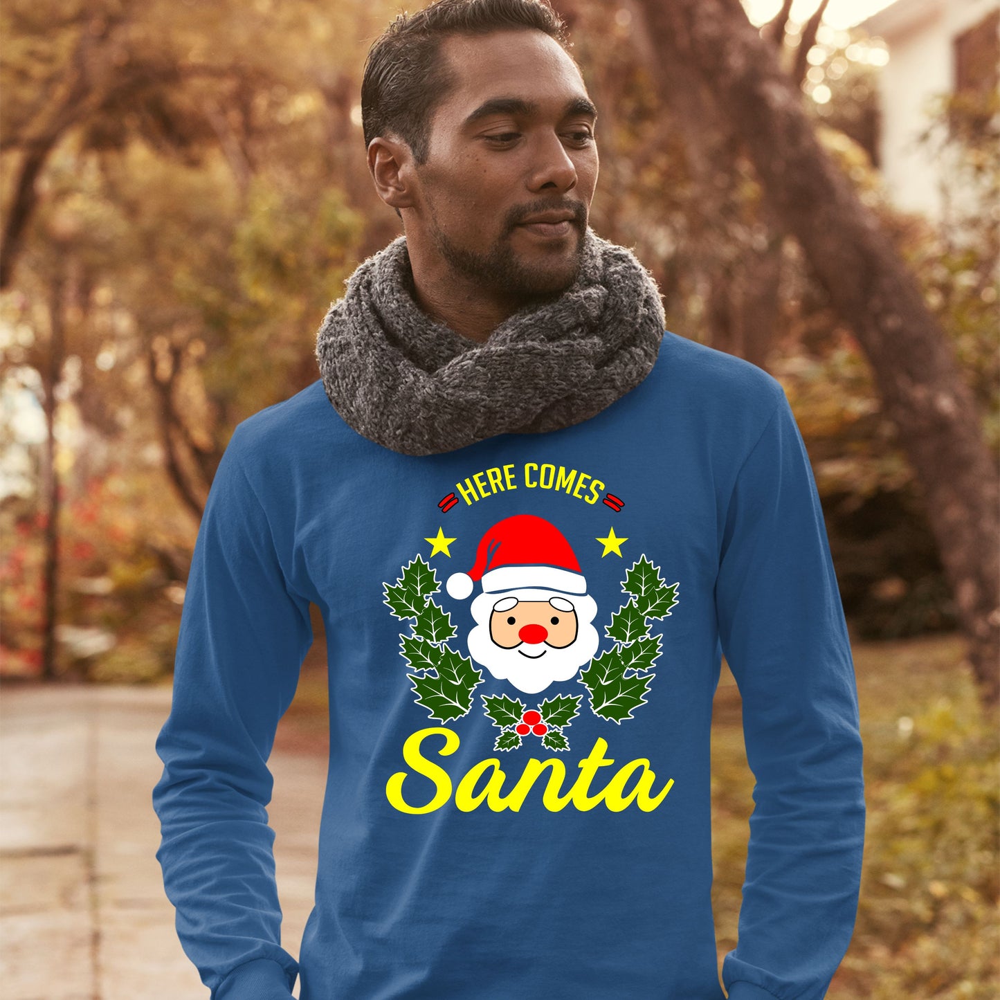 Here Comes Santa, Men Long Sleeves, Christmas Decor, Christmas Clothing, Christmas Sweatshirts, Christmas Shirts, Christmas