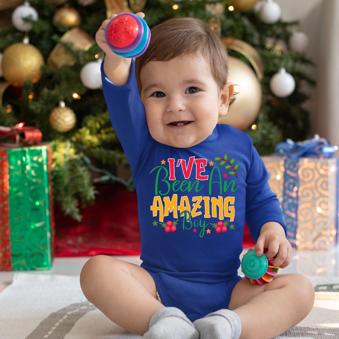 I've Been an Amazing Boy, Christmas Long Sleeves, Christmas Bodysuits For Kids, Christmas Present, Christmas Bodysuits, Christmas Onesies