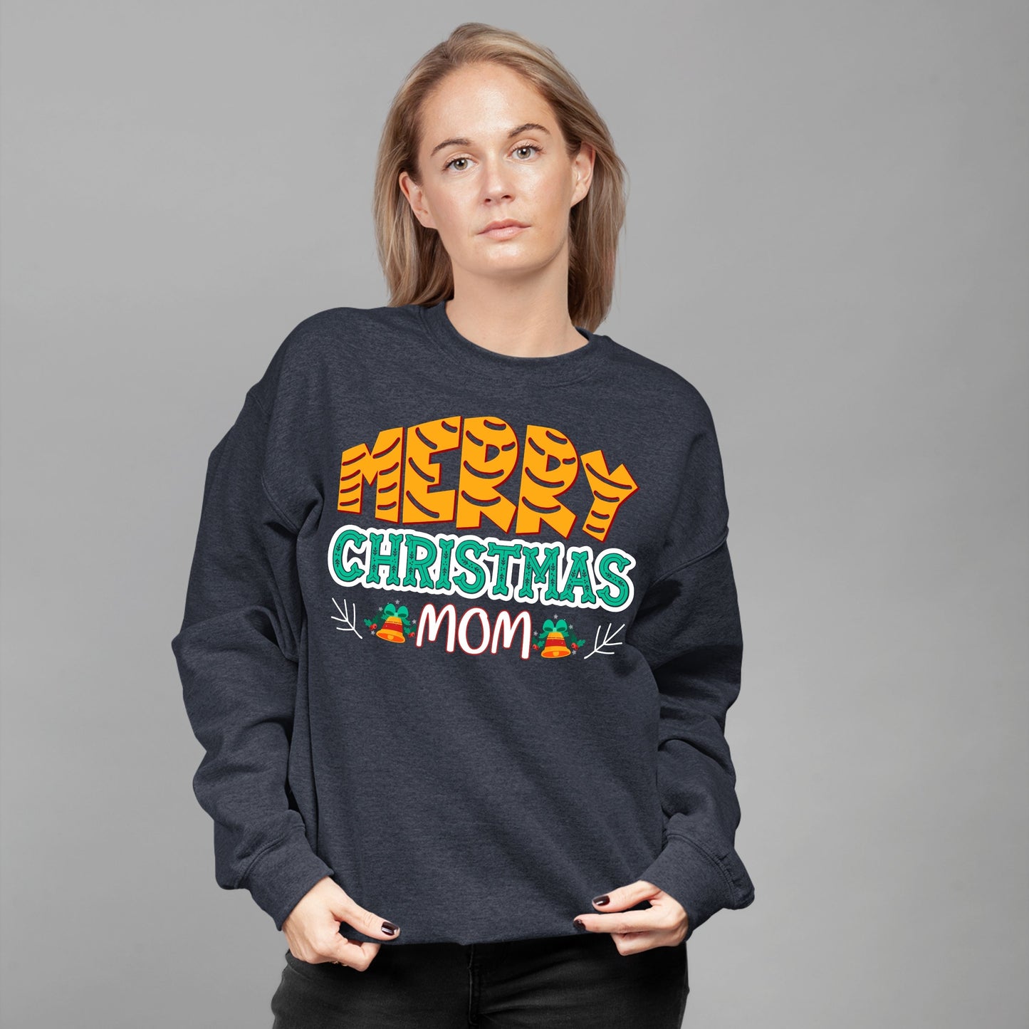 Merry Christmas Mom, Christmas Long Sleeves, Christmas Crewneck For Women, Christmas Present, Christmas Sweater, Christmas Sweatshirt