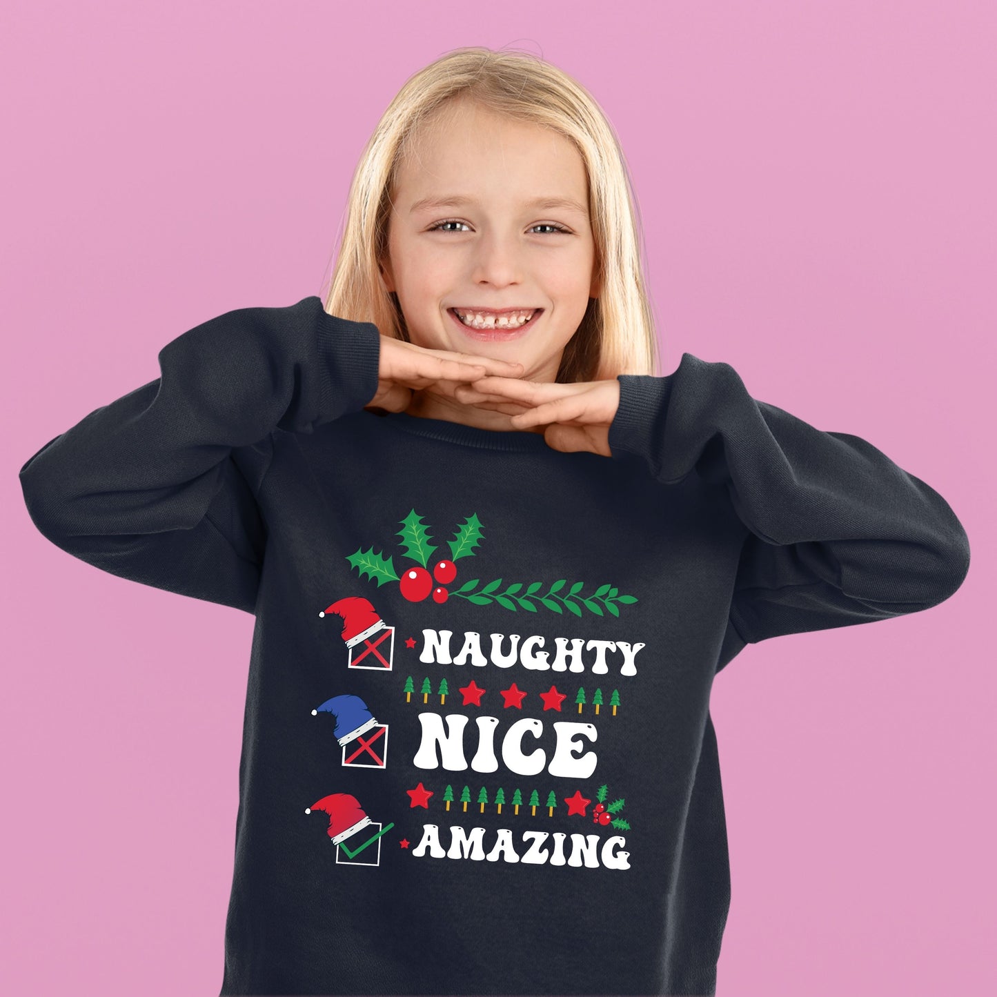 Naughty Nice Amazing, Youth Long Sleeve, Christmas Clothing, Christmas Sweatshirts, Christmas Shirts, Christmas Decor, Christmas