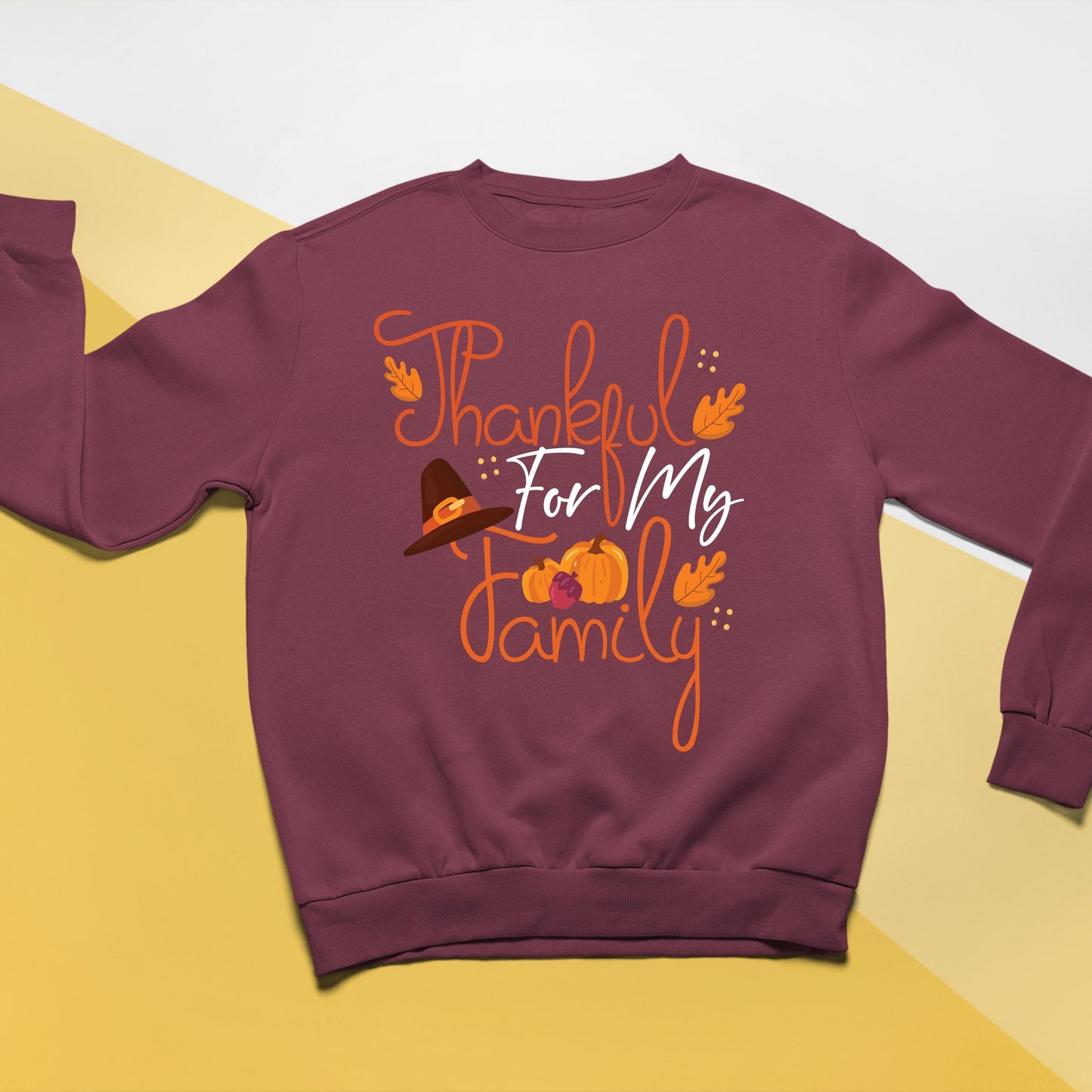 Thankful For My Family, Thanksgiving Sweatshirt, Thanksgiving Sweater for kids, Thanksgiving Gift Ideas, Cute Thanksgiving