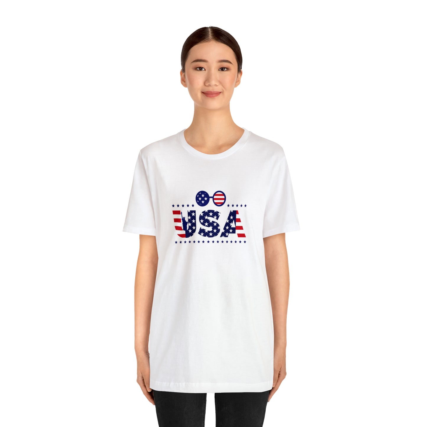 USA Flag Unisex Jersey Short Sleeve Tee