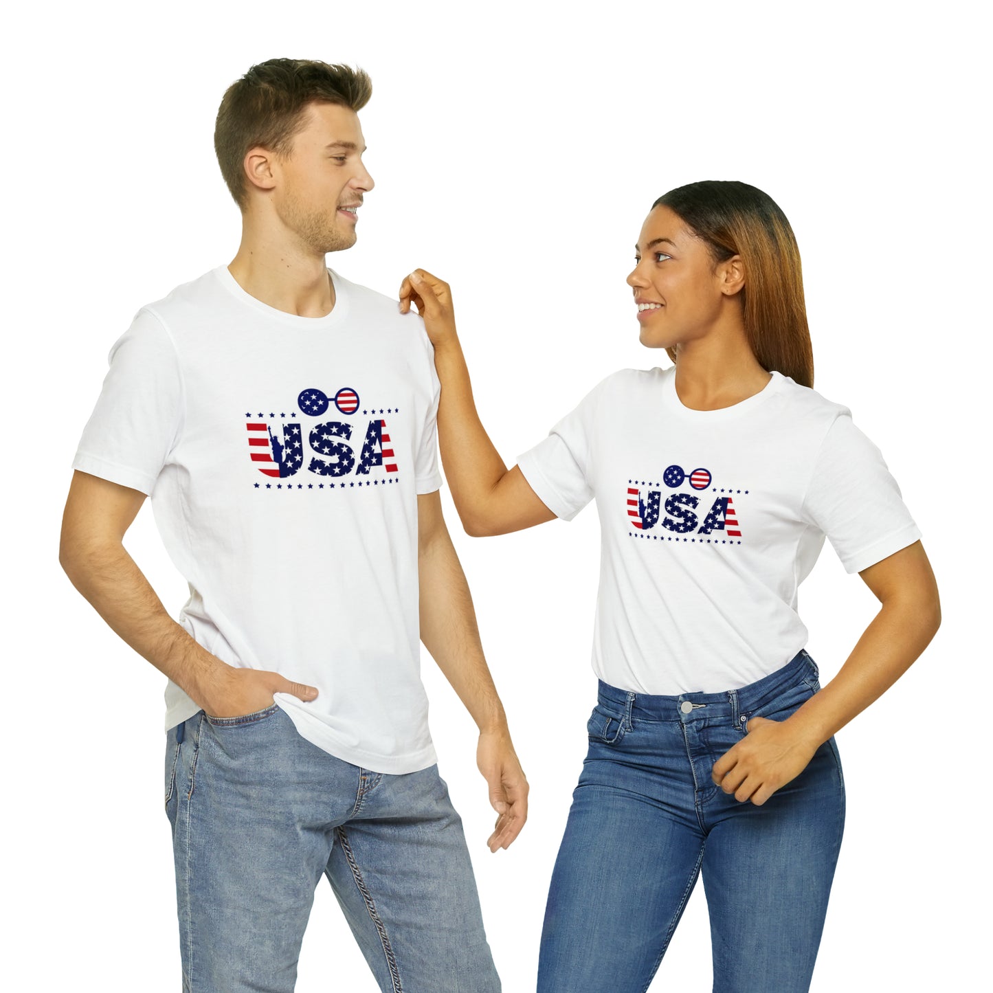 USA Flag Unisex Jersey Short Sleeve Tee