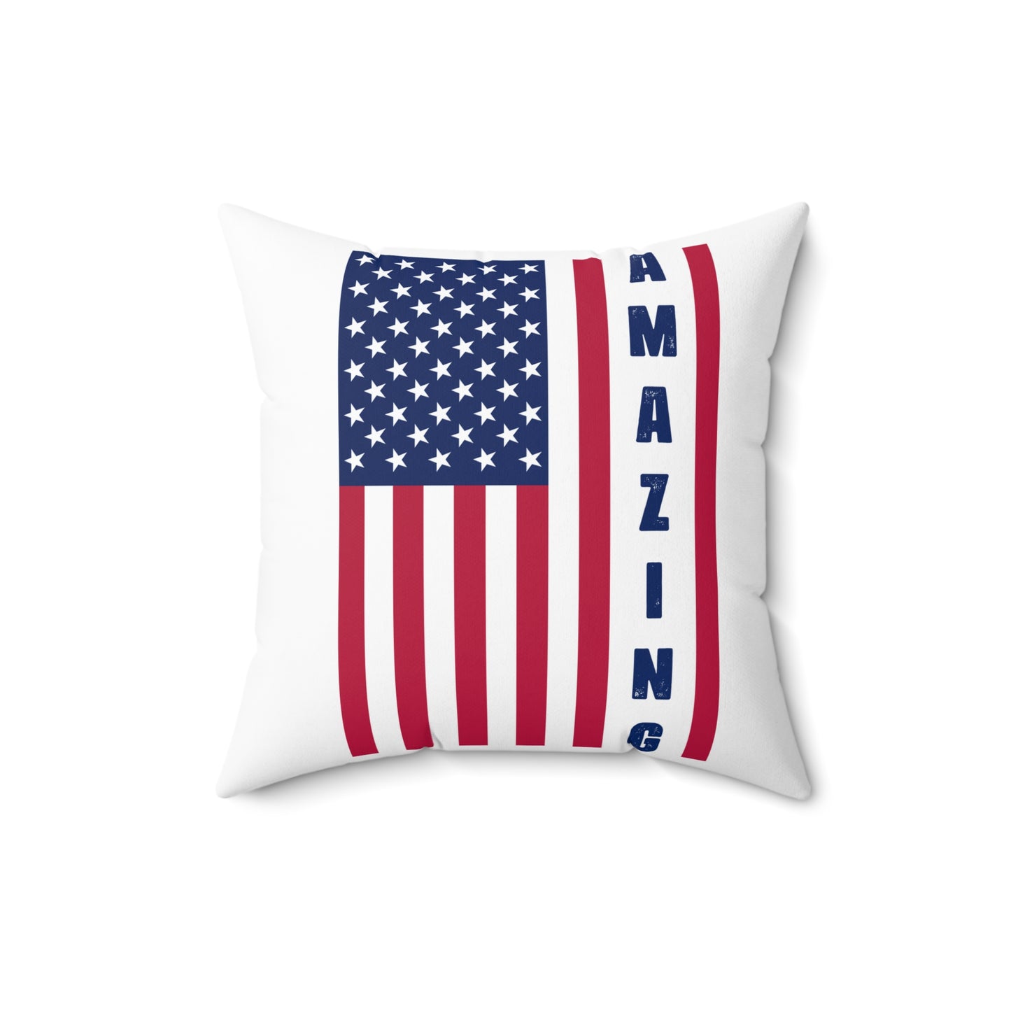 US Flag: Amazing Spun Polyester Square Pillow