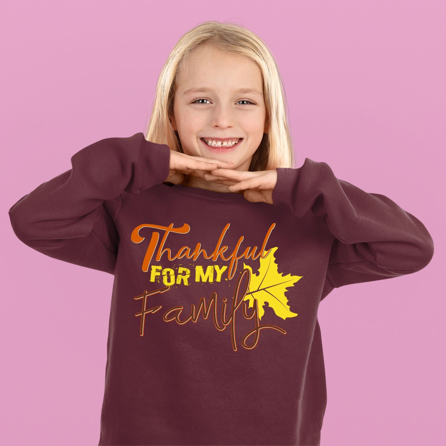 Thankful For My Family, Thanksgiving Sweatshirt, Thanksgiving Sweater for kids, Thanksgiving Gift Ideas, Cute Thanksgiving