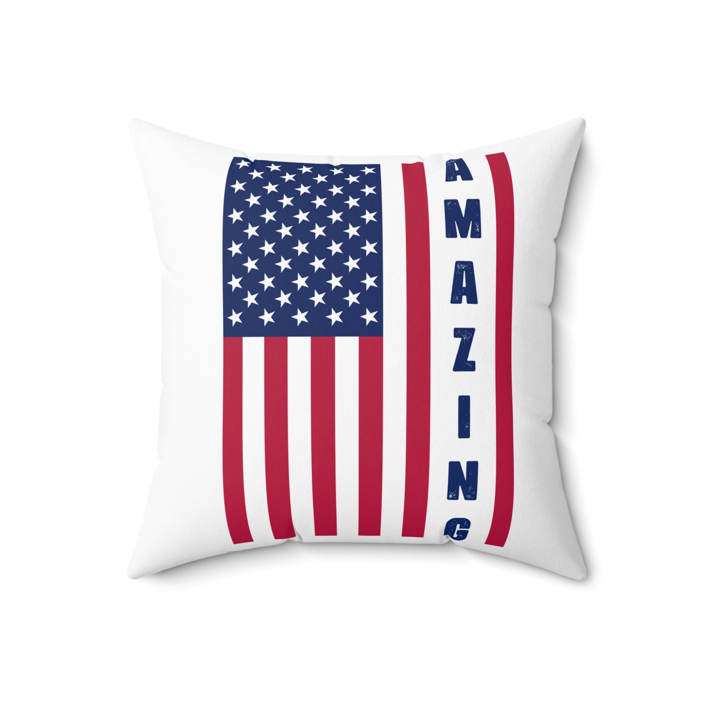 US Flag: Amazing Spun Polyester Square Pillow