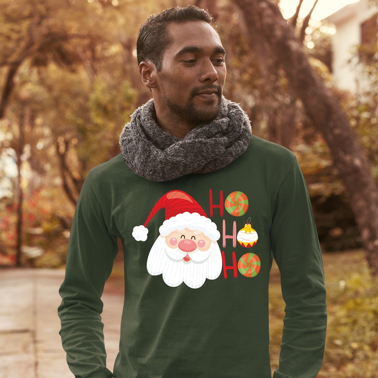 Ho Ho Ho, Christmas Long Sleeves, Christmas Crewneck For Men, Christmas Present, Christmas Sweatshirt, Christmas Sweater