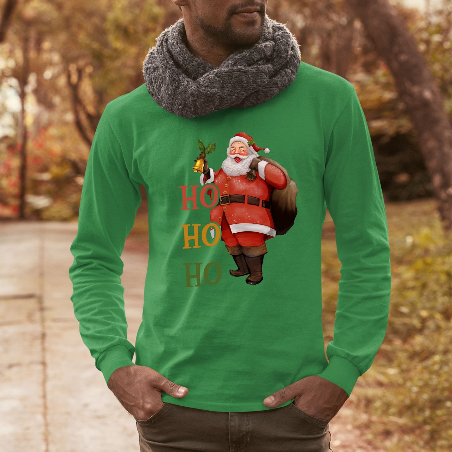 Ho Ho Ho, Men Long Sleeves, Christmas, Christmas Decor, Christmas Shirts, Christmas Sweatshirts, Christmas Clothing