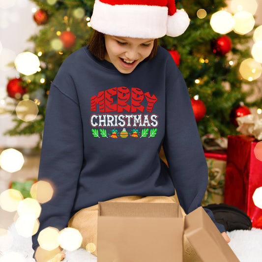 Merry Christmas, Christmas Long Sleeves, Christmas Crewneck For Youth, Christmas Present, Christmas Sweatshirt, Christmas Sweater