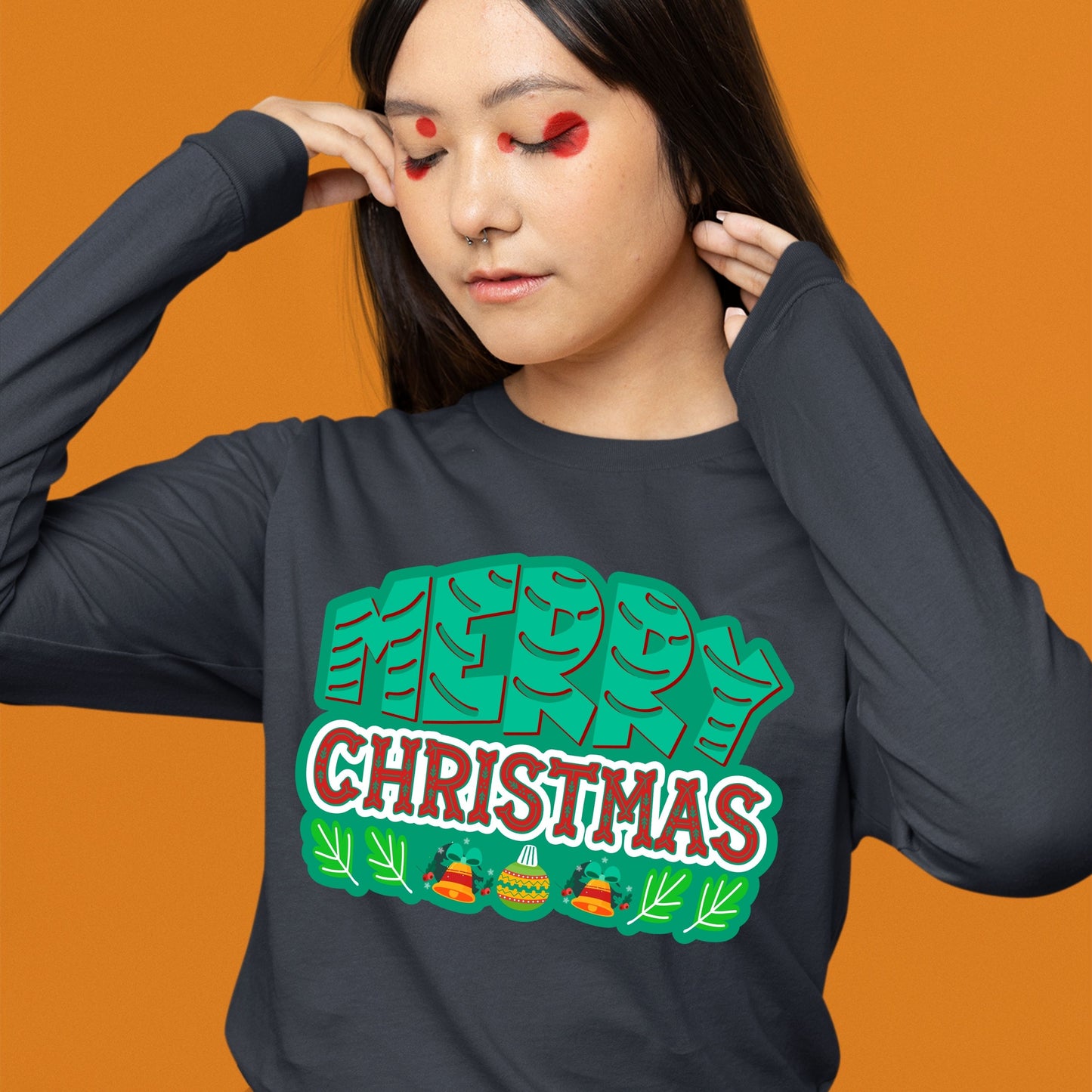 Merry Christmas, Christmas Long Sleeves, Christmas Crewneck For Women, Christmas Present, Christmas Sweater, Christmas Sweatshirt