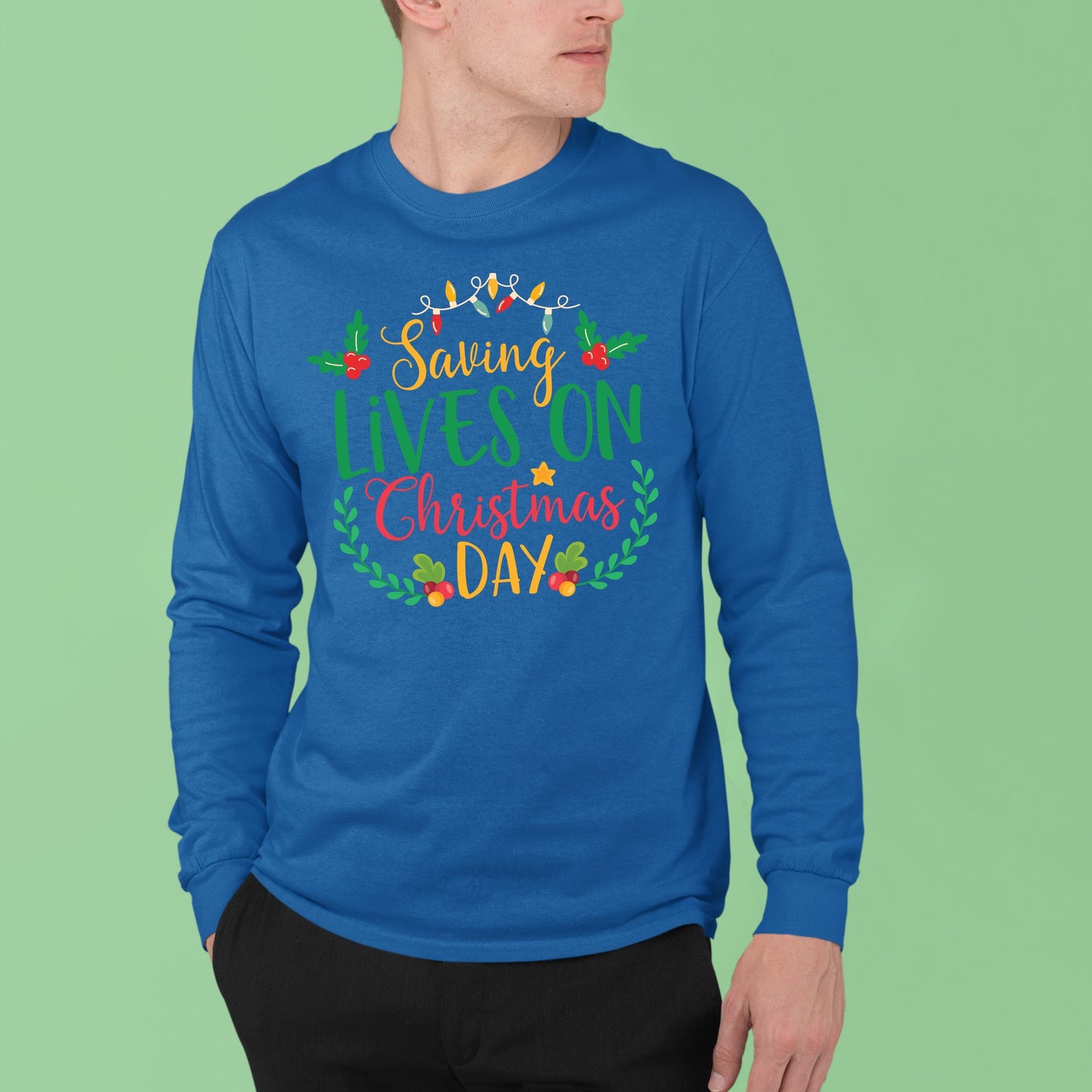 Saving Lives on Christmas Day, Christmas Shirt, Doctor Shirt, Doctor Gift for Him,  School TShirt, 2022 Christmas, Christmas Sweatshirt,