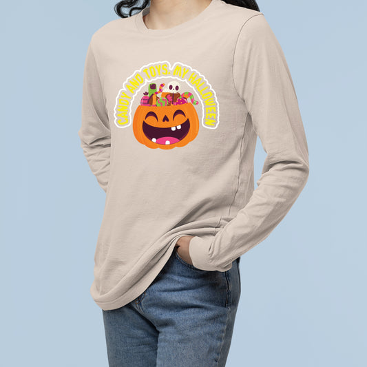 Halloween Candy and Toys Sweatshirt, Halloween Gift Sweatshirt, Funny Halloween Sweatshirt, Halloween Design Shirt, Fall Sweatshirts