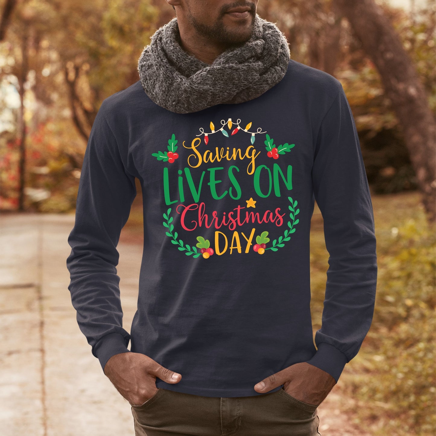 Saving Lives on Christmas Day, Christmas Shirt, Doctor Shirt, Doctor Gift for Him,  School TShirt, 2022 Christmas, Christmas Sweatshirt,