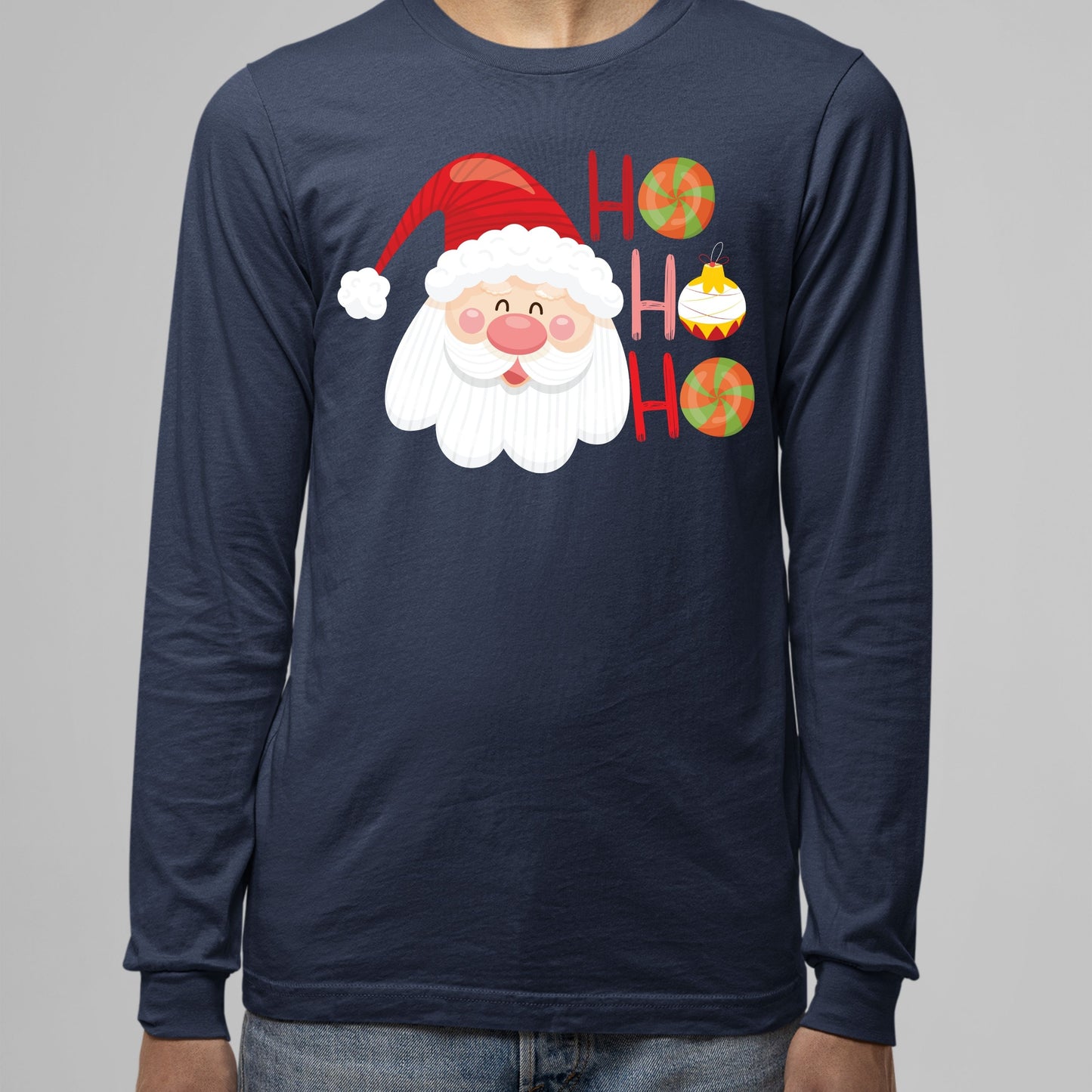 Ho Ho Ho, Christmas Long Sleeves, Christmas Crewneck For Men, Christmas Present, Christmas Sweatshirt, Christmas Sweater