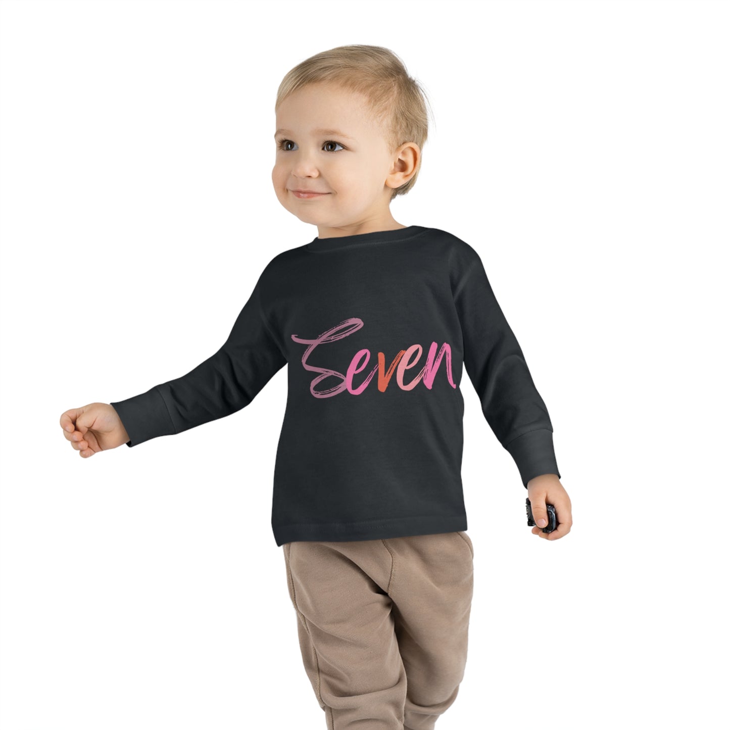 Long Sleeve Age Tee Shirt For 7-year-old Unisex Kids