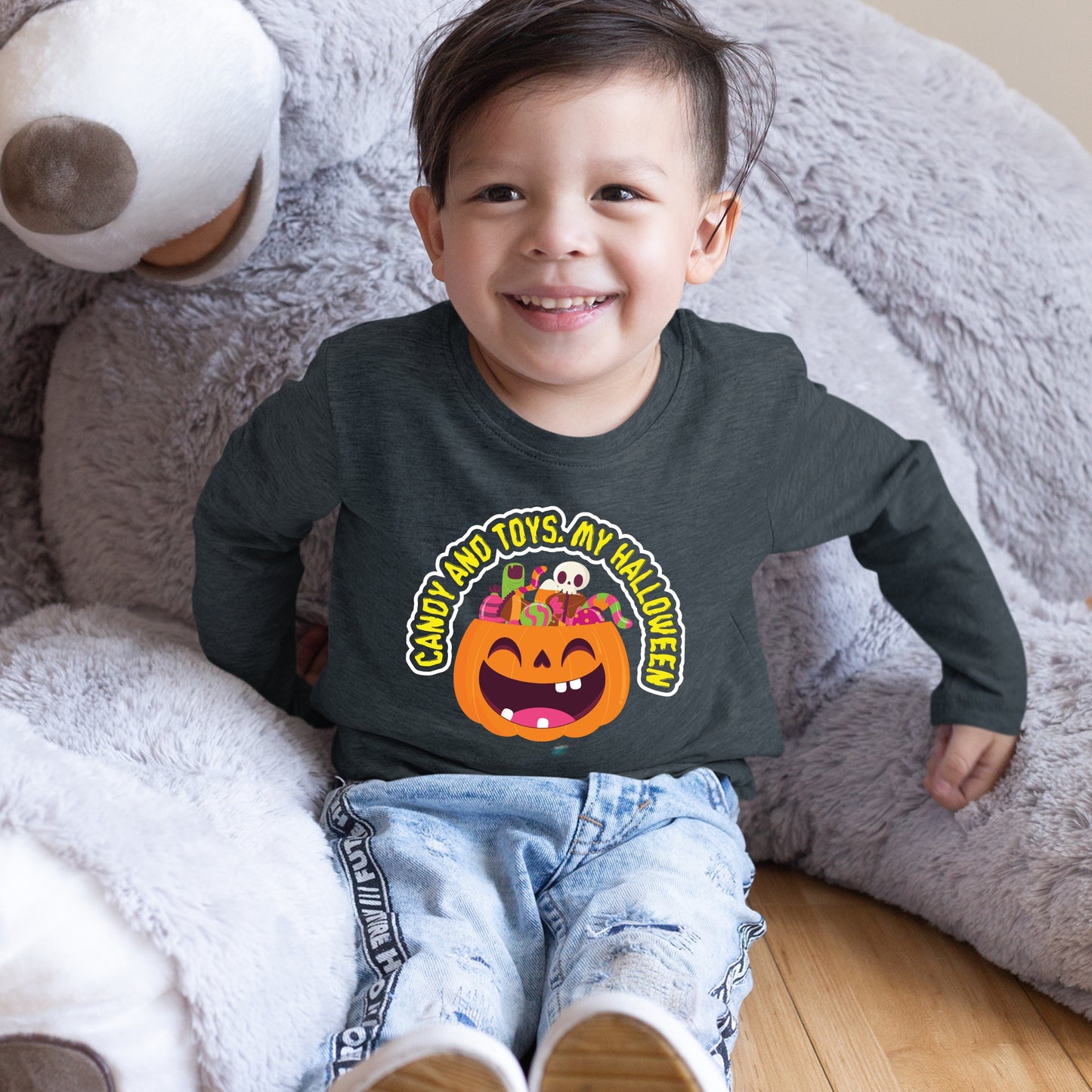 Halloween Candy and Toys Sweatshirt, Halloween Gift Sweatshirt, Halloween Sweater, Cute Halloween Sweatshirt, Funny Halloween Sweatshirt