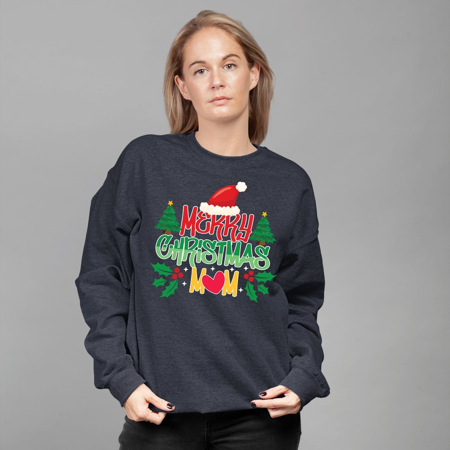 Merry Christmas Mom, Christmas Sweatshirt, Christmas Crewneck For Women, Christmas Long Sleeves, Christmas Present, Christmas Sweater