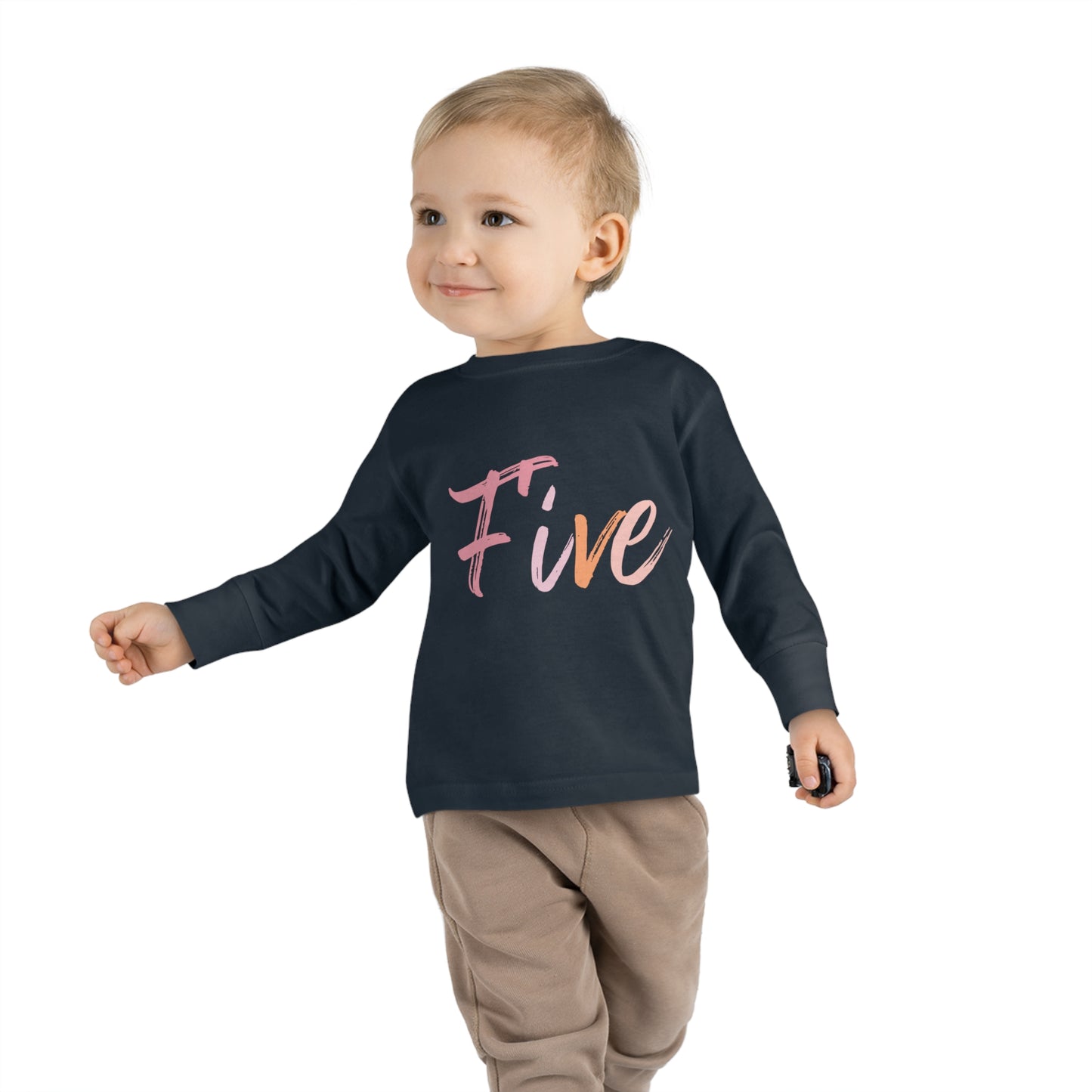 Long Sleeve Age Tee Shirt For 5 Year Old Unisex Kids