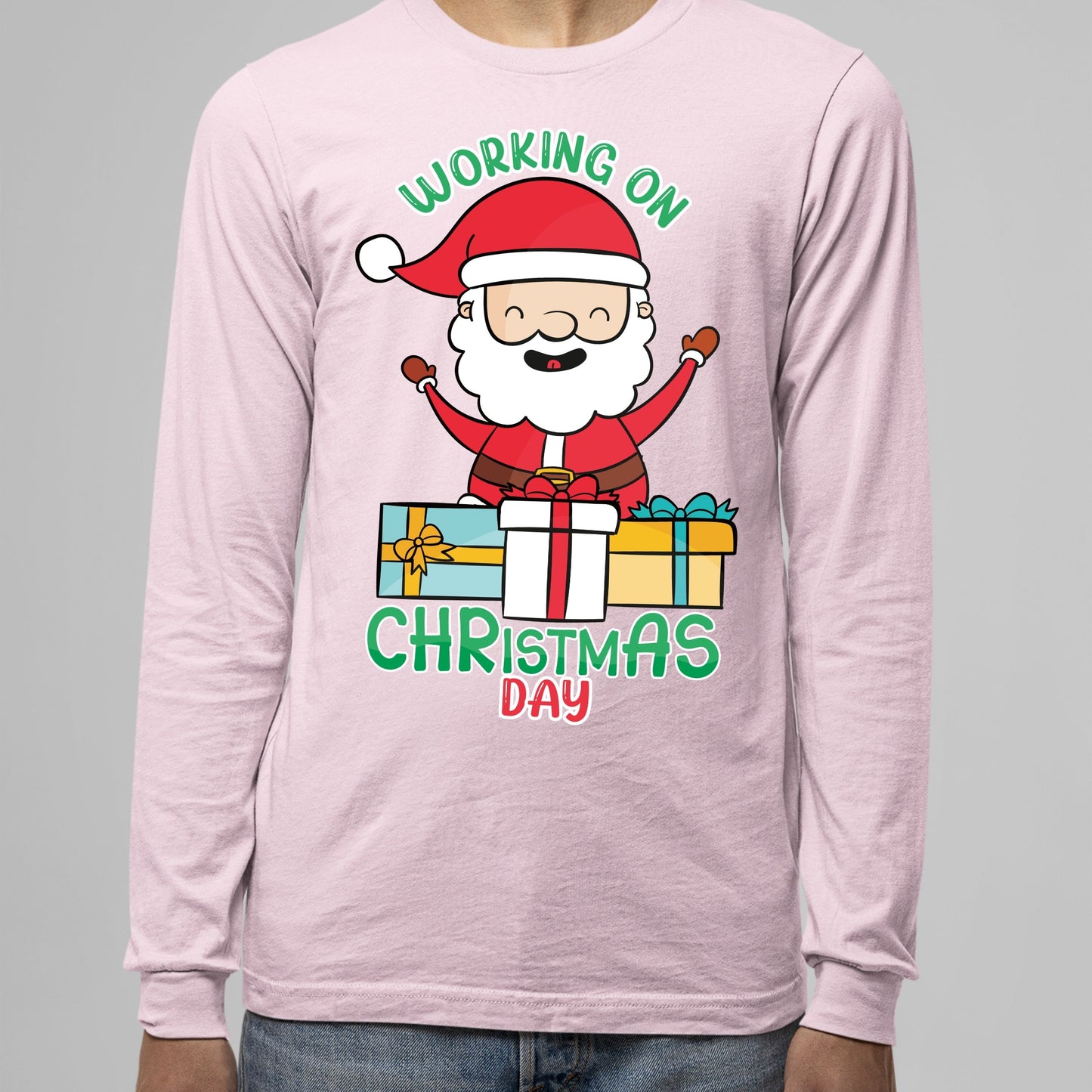 Working on Chirstmas day , Christmas Long Sleeves, Christmas Crewneck For Men, Christmas Present, Christmas Sweatshirt, Christmas Sweater