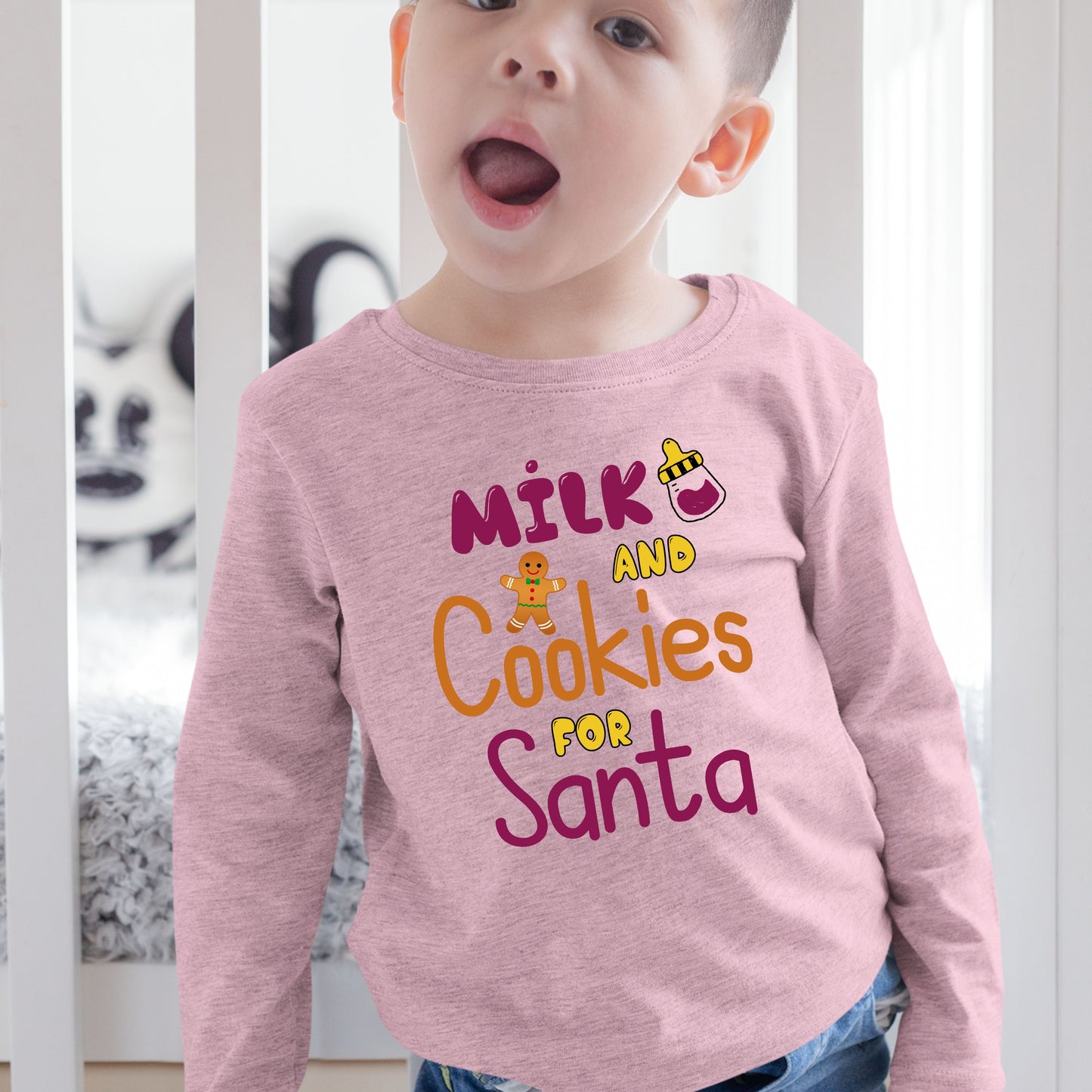 Milk and Cookies for Santa, Toddler Long Sleeves, Christmas Shirts, Christmas Sweatshirts, Christmas, Christmas Clothing, Christmas Decor