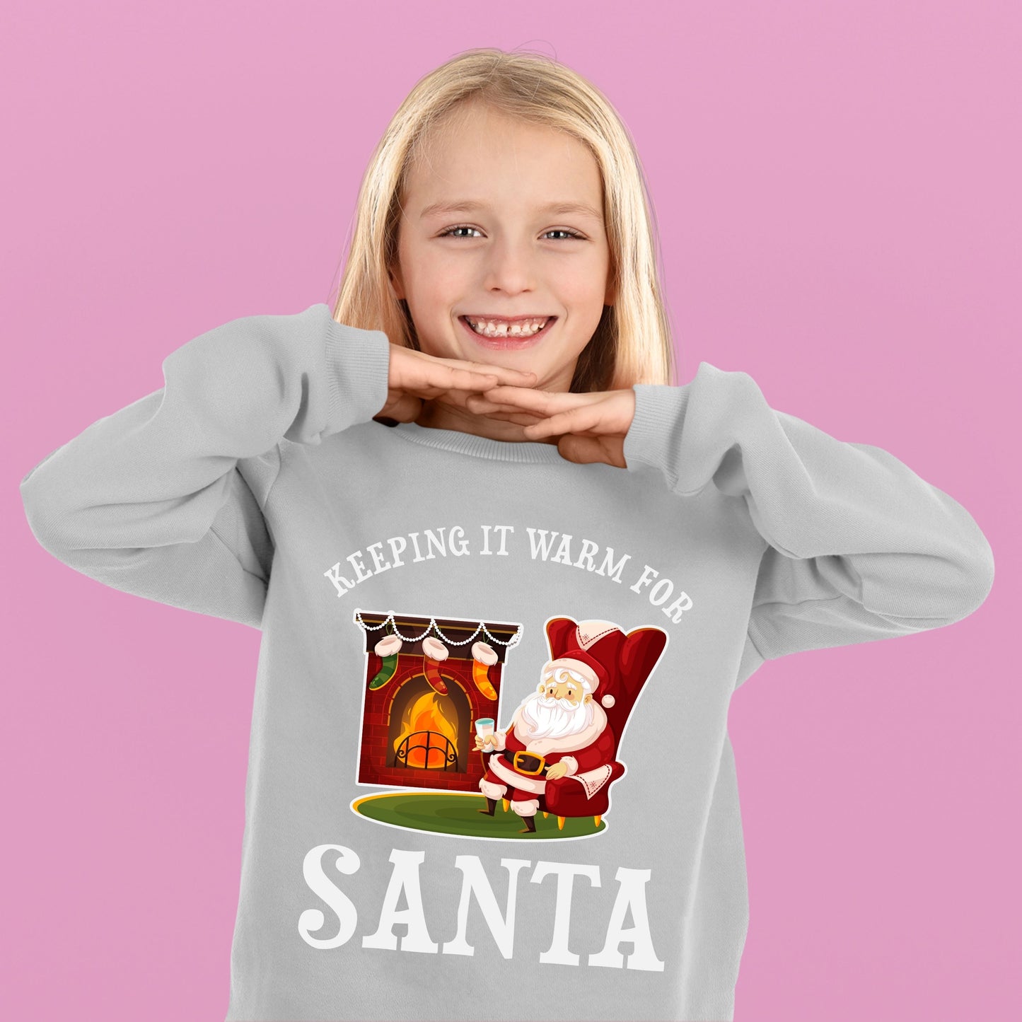 Keeping It Warm for Santa, Youth Long Sleeve, Christmas Decor, Christmas Clothing, Christmas Sweatshirts, Christmas Shirts, Christmas