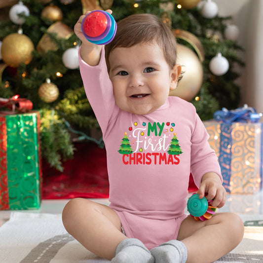 My First Christmas, Christmas Bodysuits For Kids, Christmas Long Sleeves, Christmas Bodysuits, Christmas Onesies, Christmas Present