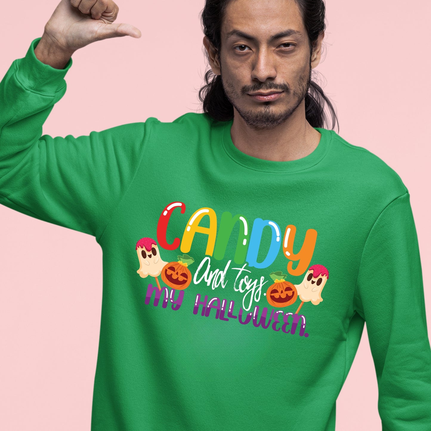 Halloween Candy and Toys Sweatshirt, Halloween Gift Sweatshirt, Halloween Sweater, Cute Halloween Sweatshirt, Funny Halloween Sweatshirt