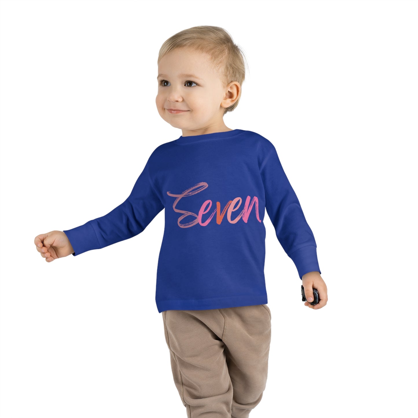 Long Sleeve Age Tee Shirt For 7-year-old Unisex Kids