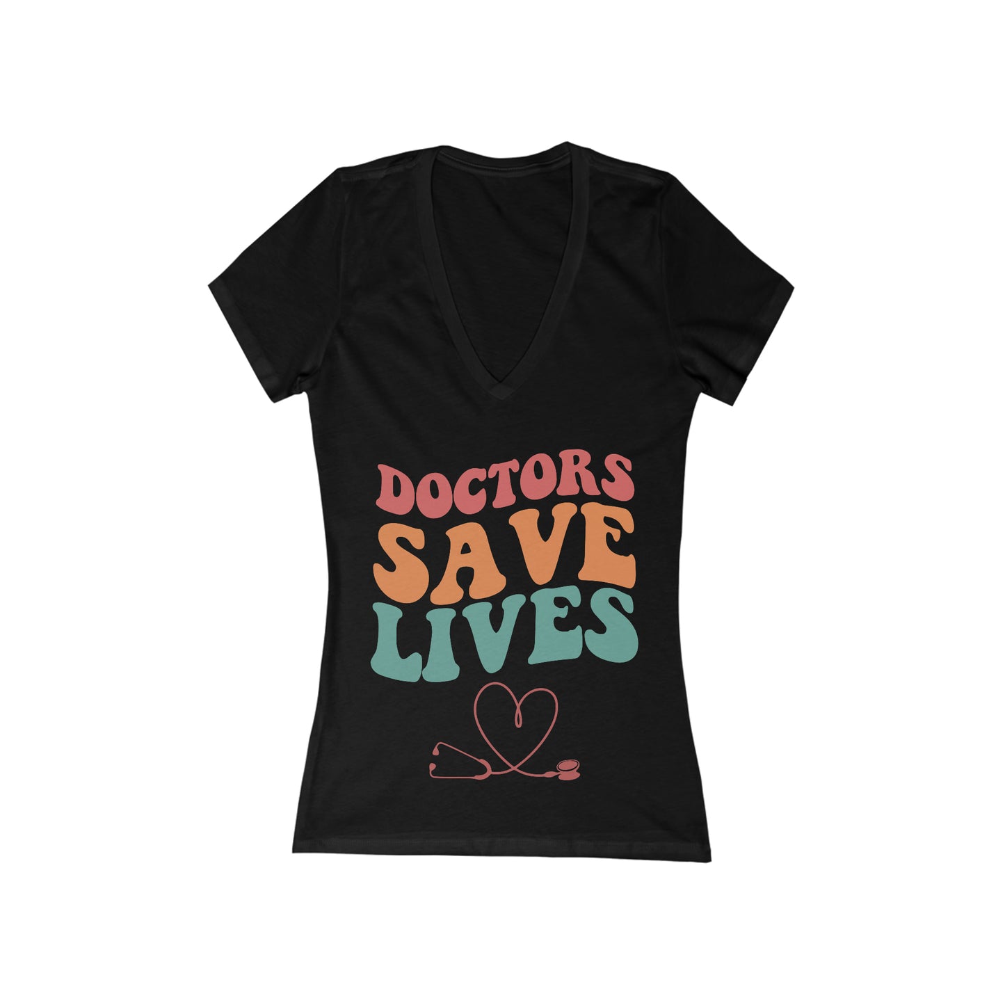 Doctors Save Lives Women's Short Sleeve V-Neck Tee, Doctor shirts, Doctor gift ideas, gift for doctors, women shirt with doctor design