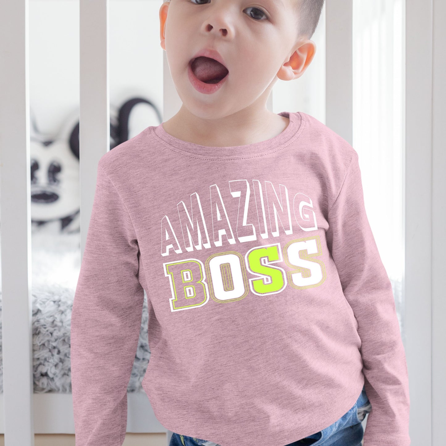 Amazing Boss, Christmas Crewneck For Toddler, Christmas Long Sleeves, Christmas Present, Christmas Sweater, Christmas Sweatshirt