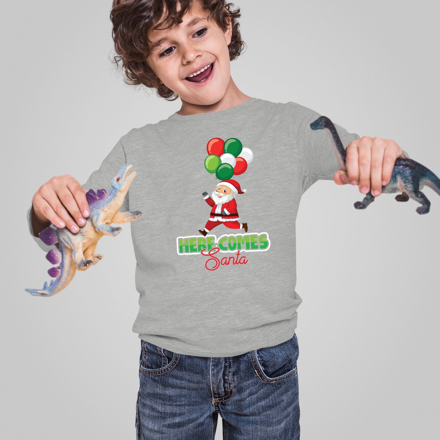 Here Comes Santa, Christmas Sweatshirt, Christmas Crewneck For Toddler, Christmas Long Sleeves, Christmas Present, Christmas Sweater