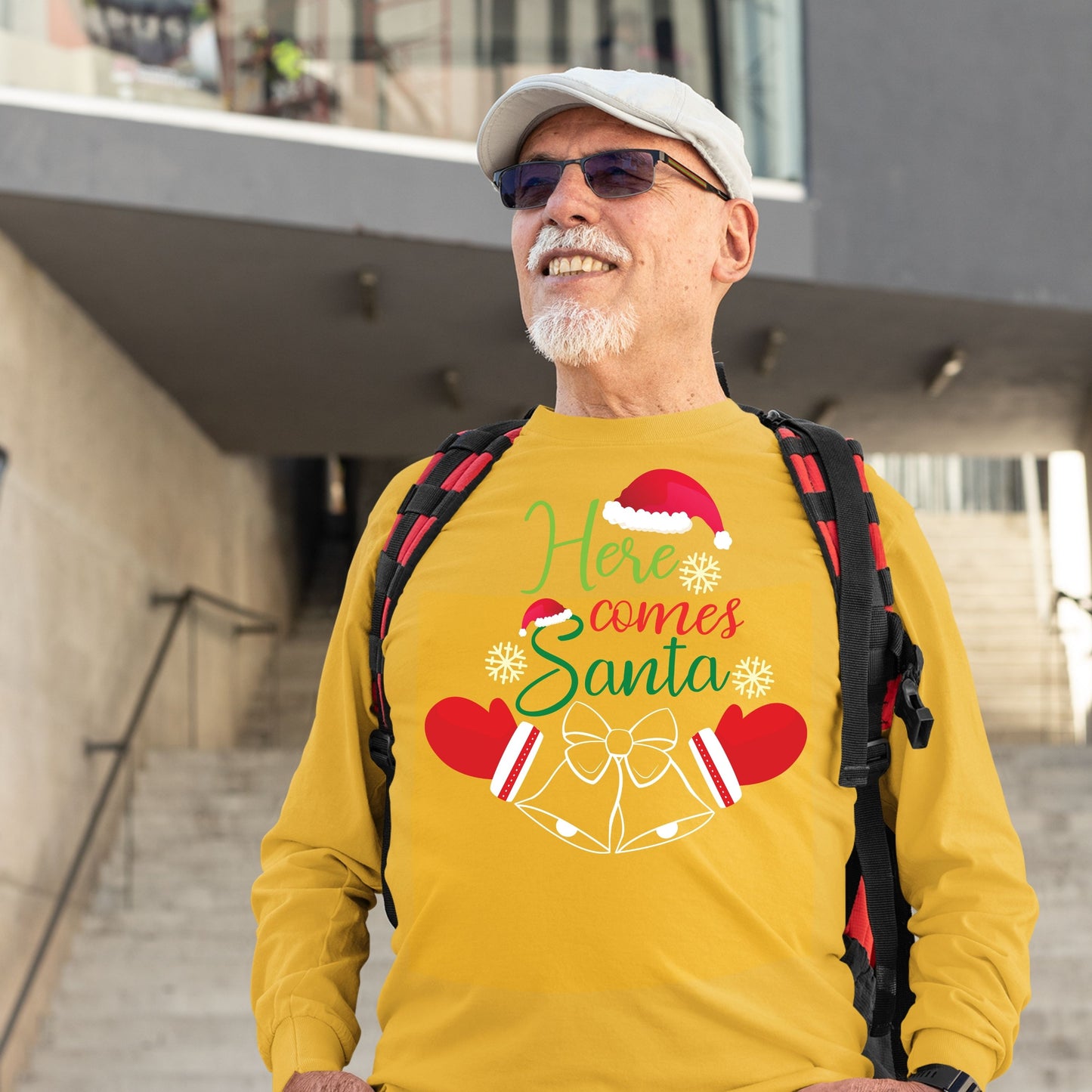 Here Comes Santa, Christmas Sweatshirt, Christmas Long Sleeves, Christmas Crewneck For Men, Christmas Sweater, Christmas Present