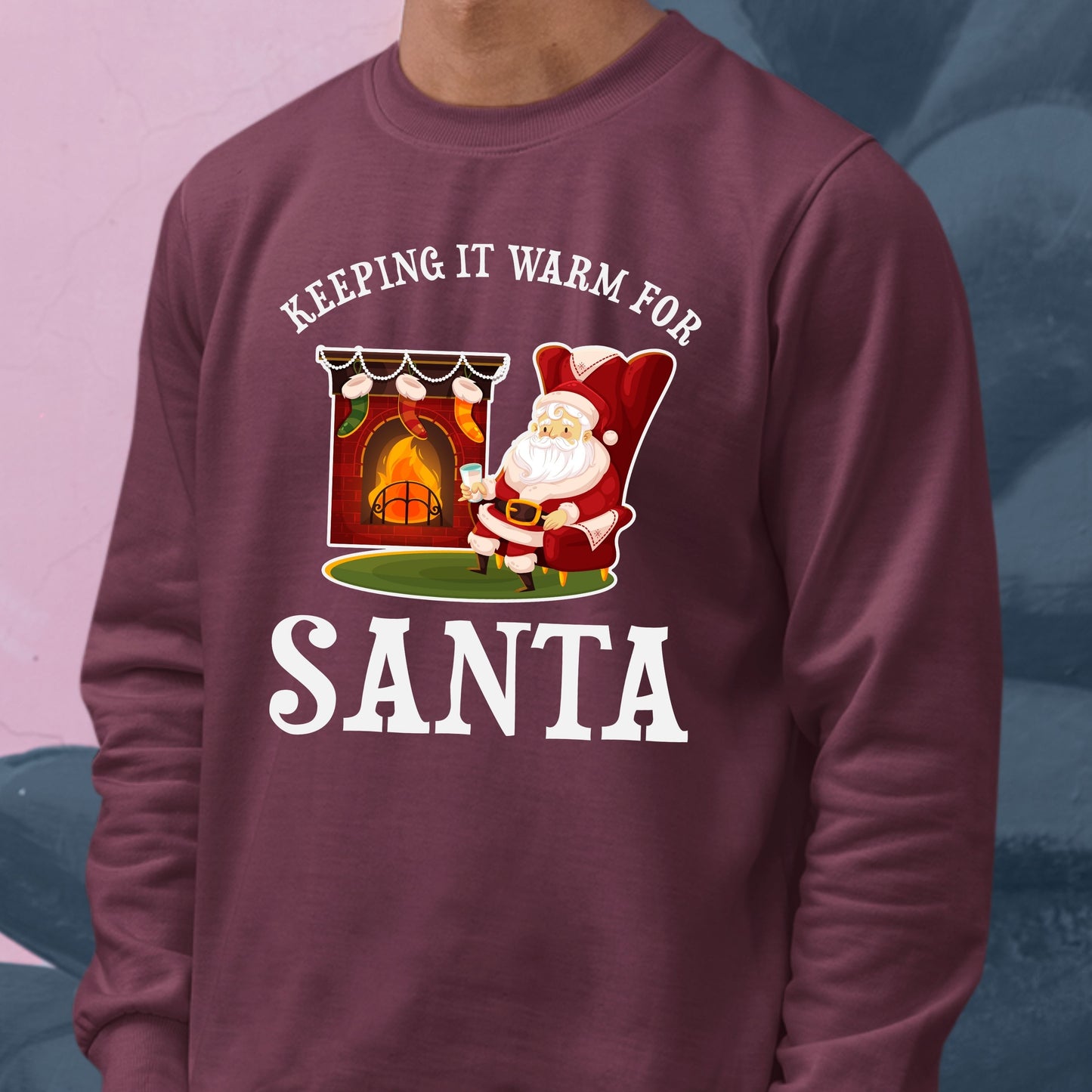 Keeping It Warm for Santa, Youth Long Sleeve, Christmas Decor, Christmas Clothing, Christmas Sweatshirts, Christmas Shirts, Christmas