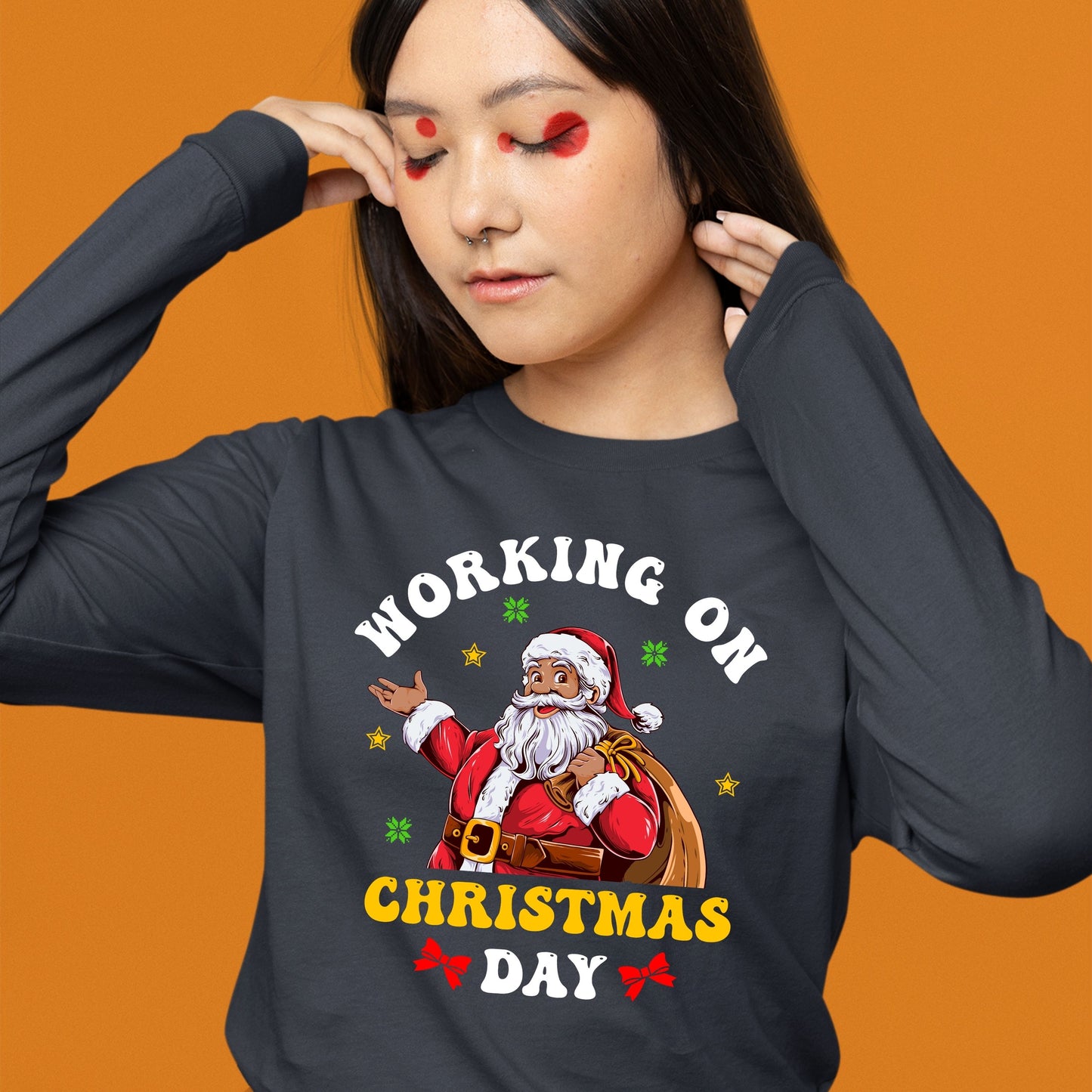 Working on Chirstmas, Women Long Sleeves, Christmas Clothing, Christmas Sweatshirts, Christmas Shirts, Christmas Decor, Christmas