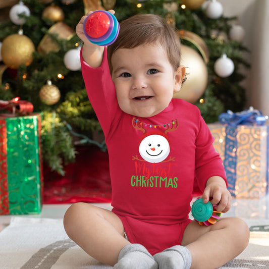 My First Christmas, Christmas Bodysuits, Christmas Bodysuits For Kids, Christmas Long Sleeves, Christmas Present, Christmas Onesies