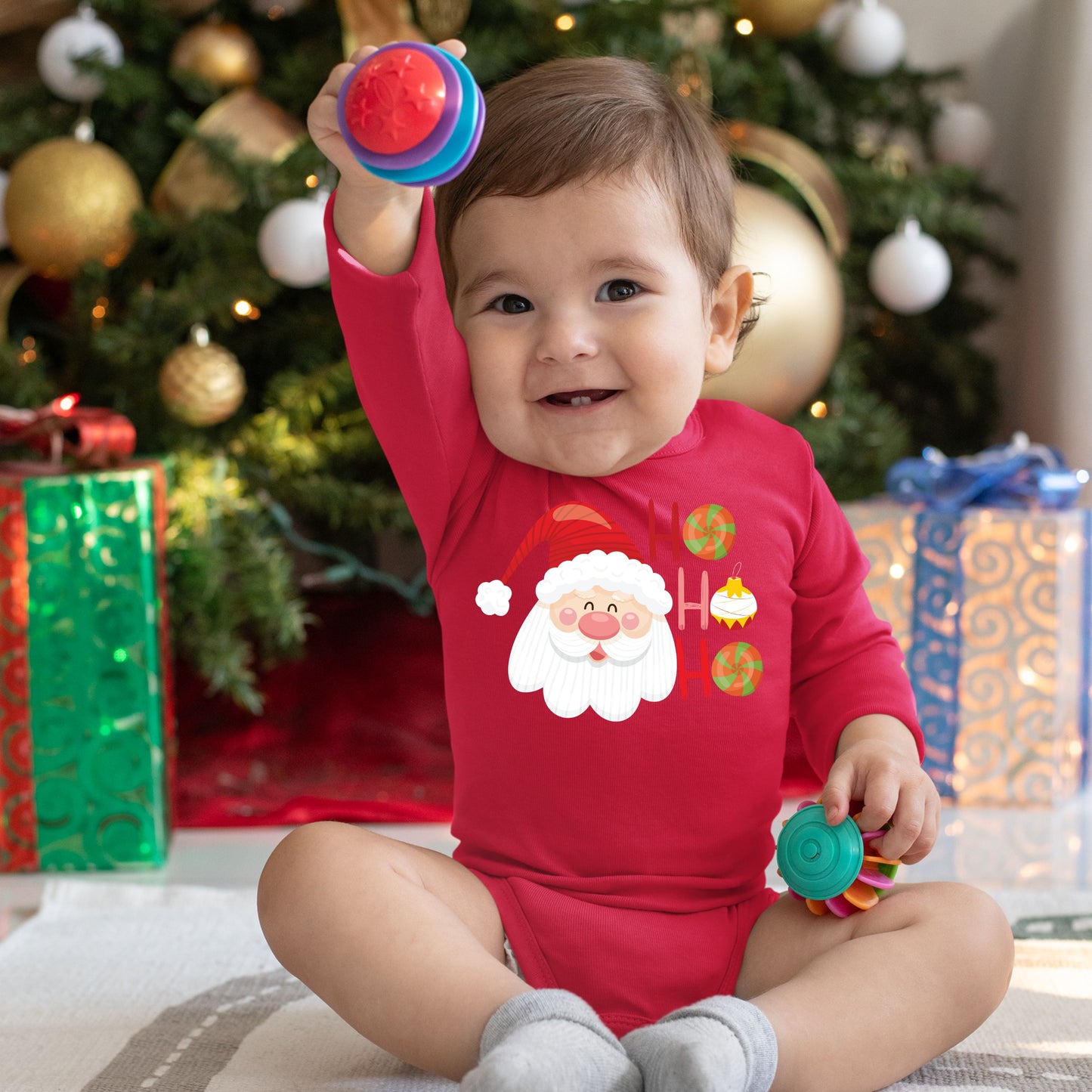 Ho Ho Ho, Christmas Bodysuits For Kids, Christmas Long Sleeves, Christmas Onesies, Christmas Bodysuits, Christmas Present