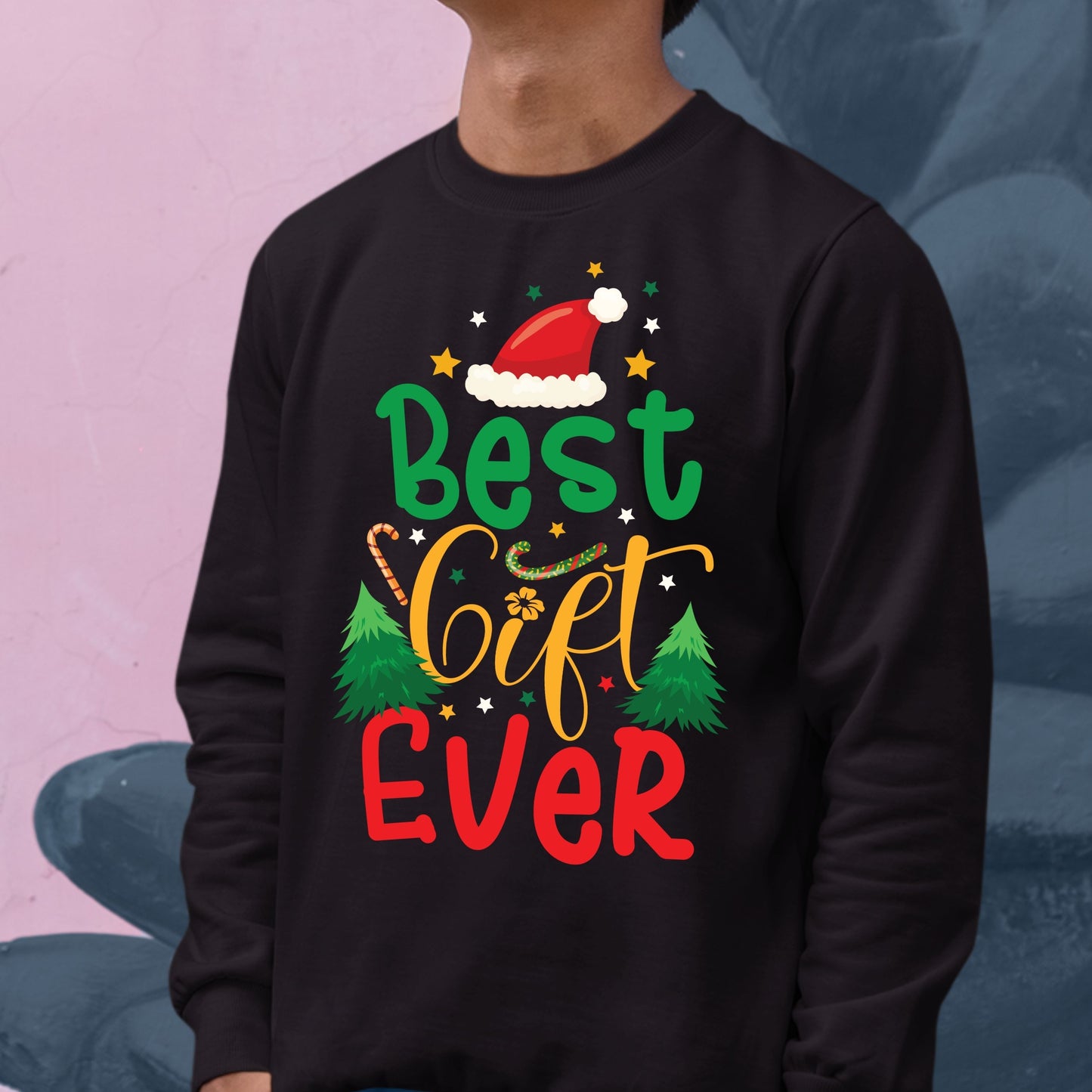 Best Gift Ever, Christmas Crewneck For Youth, Christmas Long Sleeves, Christmas Sweatshirt, Christmas Sweater, Christmas Present