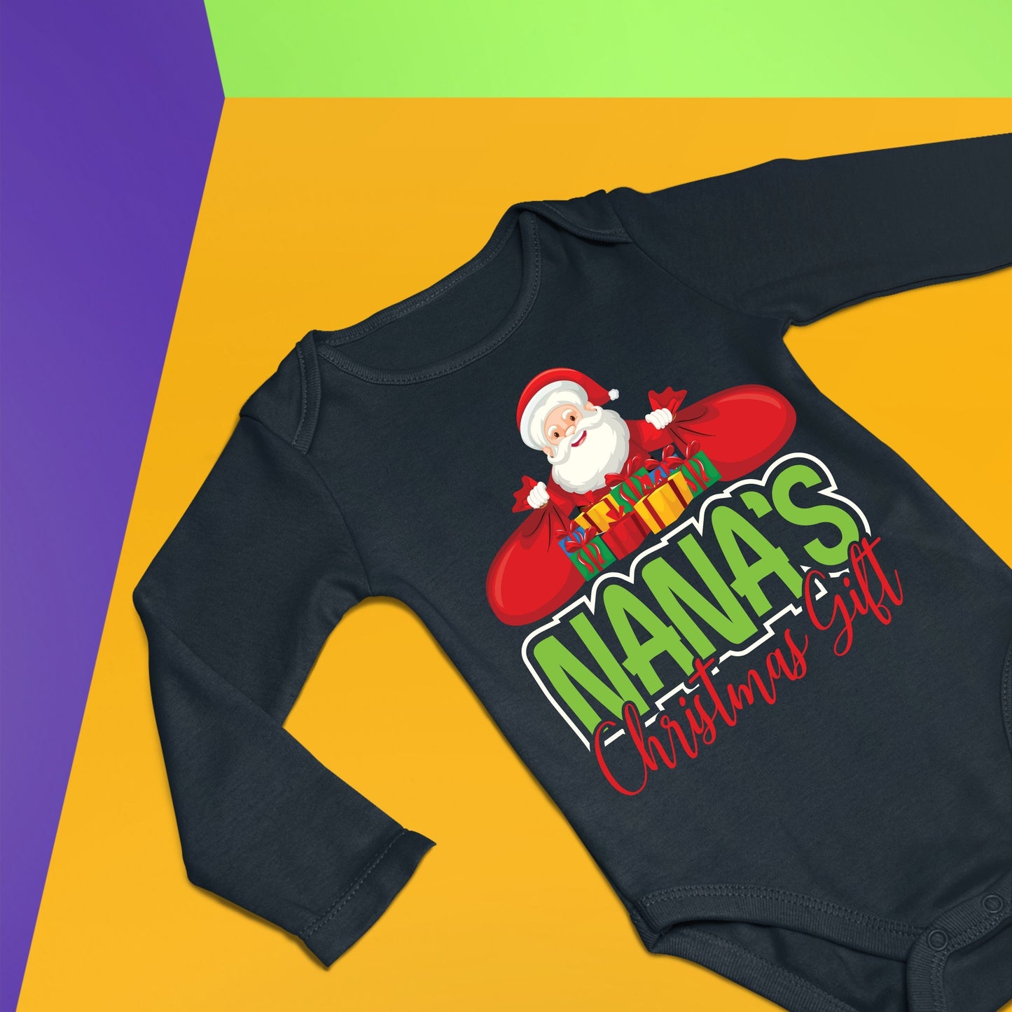 Nana's Christmas Gift, Christmas Bodysuits For Kids, Christmas Long Sleeves, Christmas Bodysuits, Christmas Onesies, Christmas Present