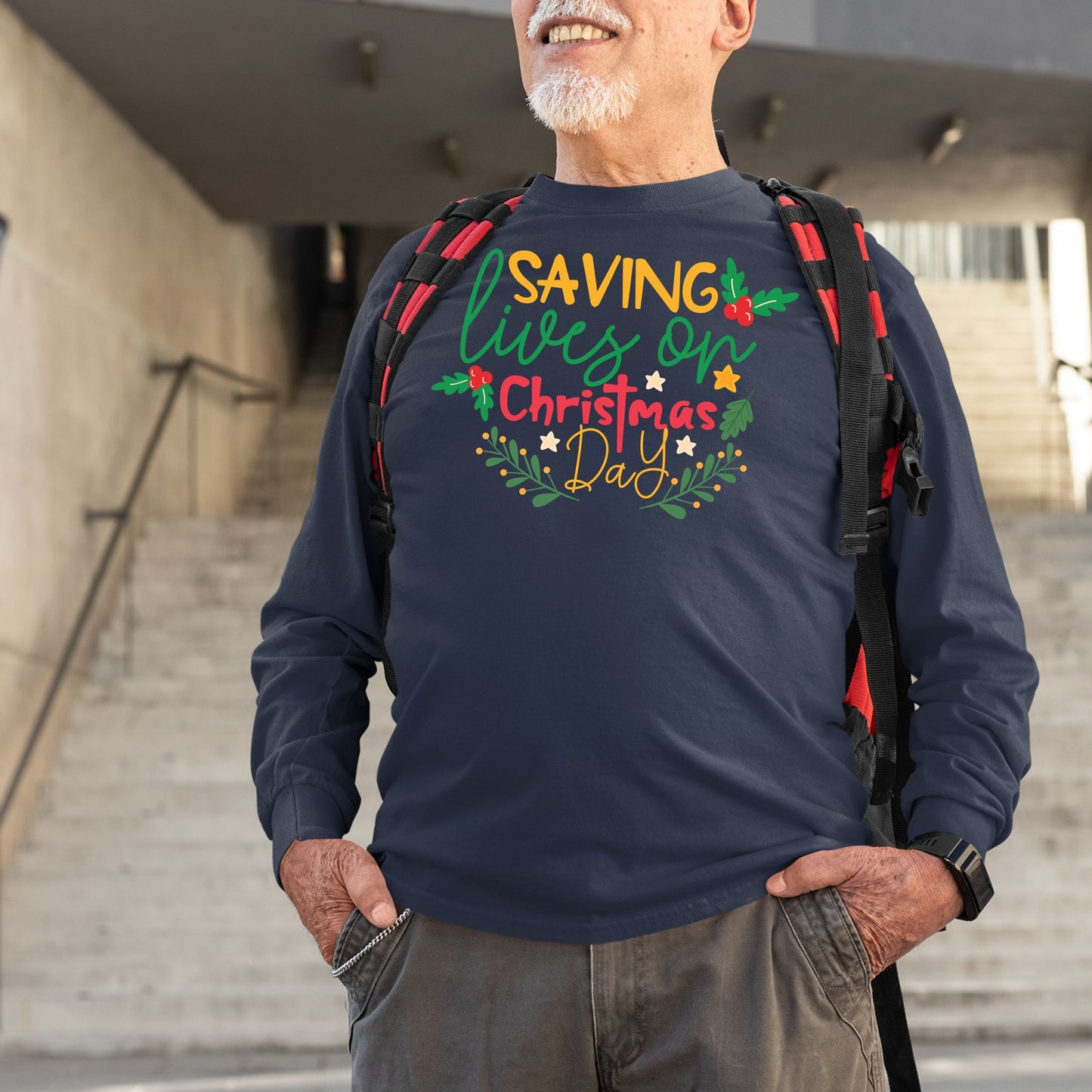 Saving Lives on Christmas Day, Christmas Shirt,  Sweatshirt, Christmas School TShirt, Doctor Shirt, , 2022 Christmas, Doctor Gift for Him